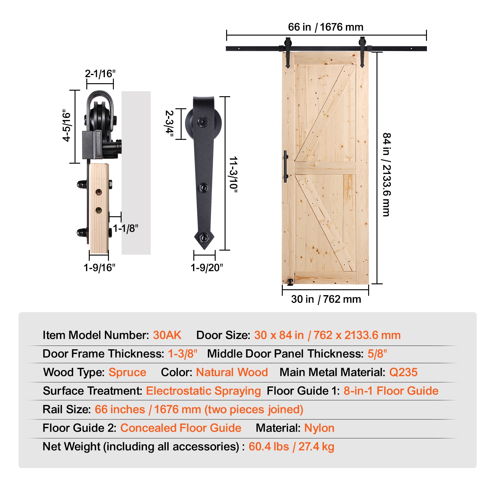 VEVOR SCMZGCMTZYS301492V0 Barn-Doors - View #7
