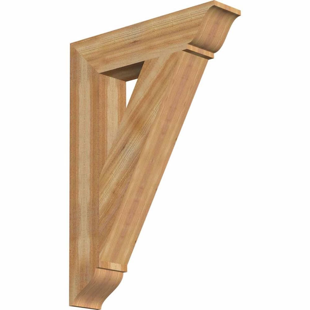 Ekena Millwork BKT06X28X40TRA01RWR Traditional traditional rough sawn 6-in x 28-in x 40-in Western red cedar Brown Wood Standard bracket