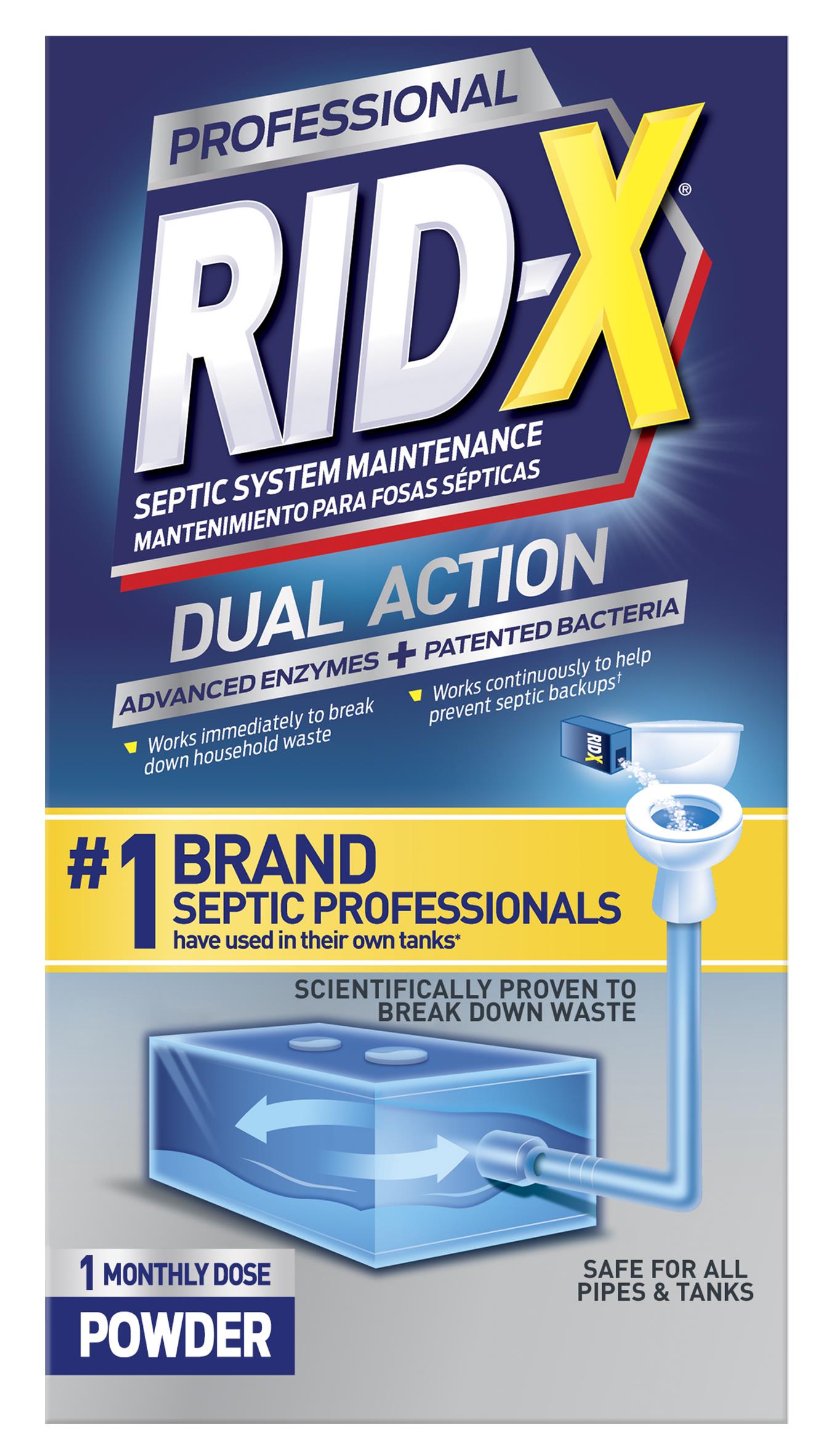 Rid-X Septic System Maintenance, Professional, Dual Action, Powder - 39.2 oz