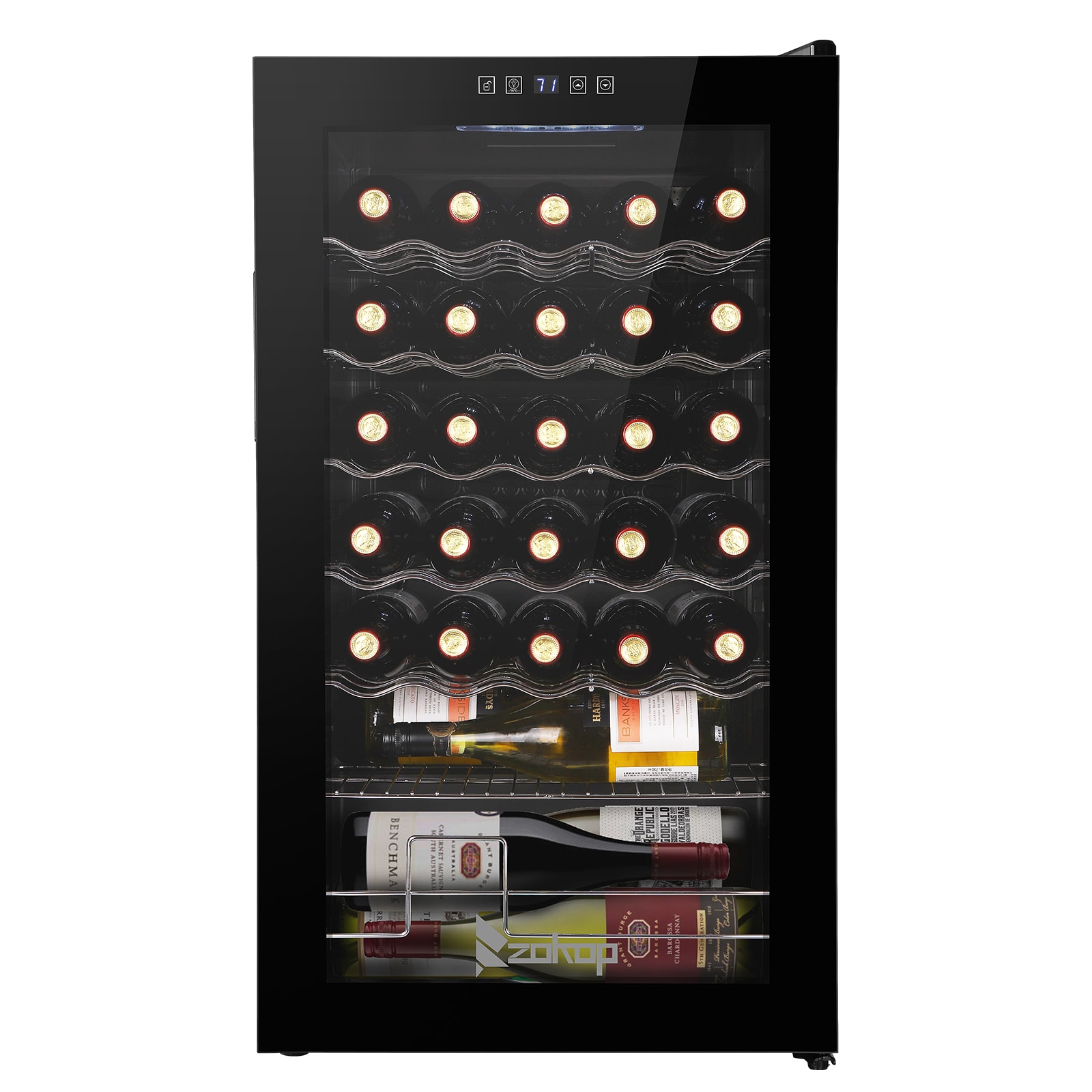 Winado LO1G27000722 19.49-Inches W 34 -Bottles Black Built-in/Freestanding Indoor Wine Cooler