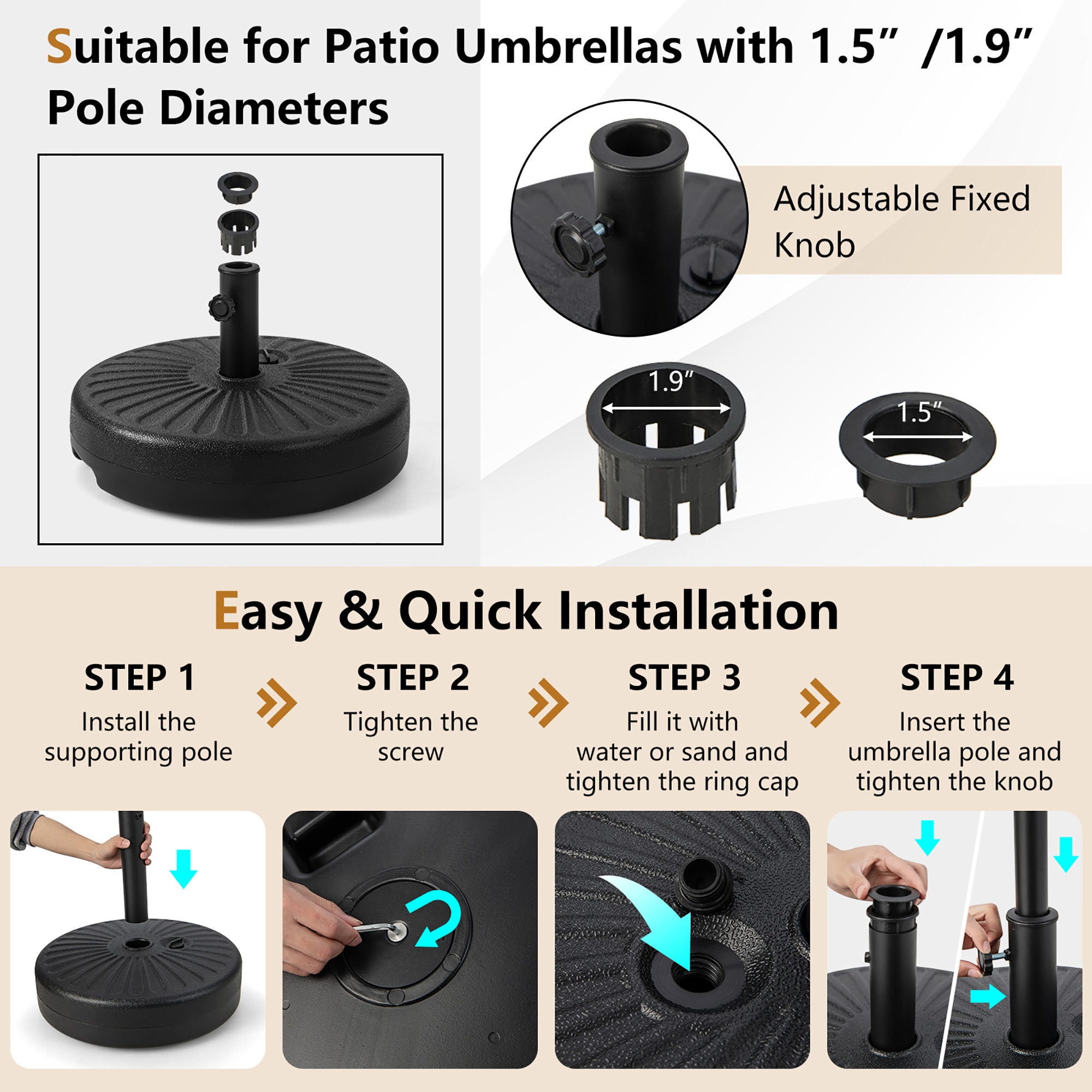 Costway NP10624 Umbrella-Bases - View #6