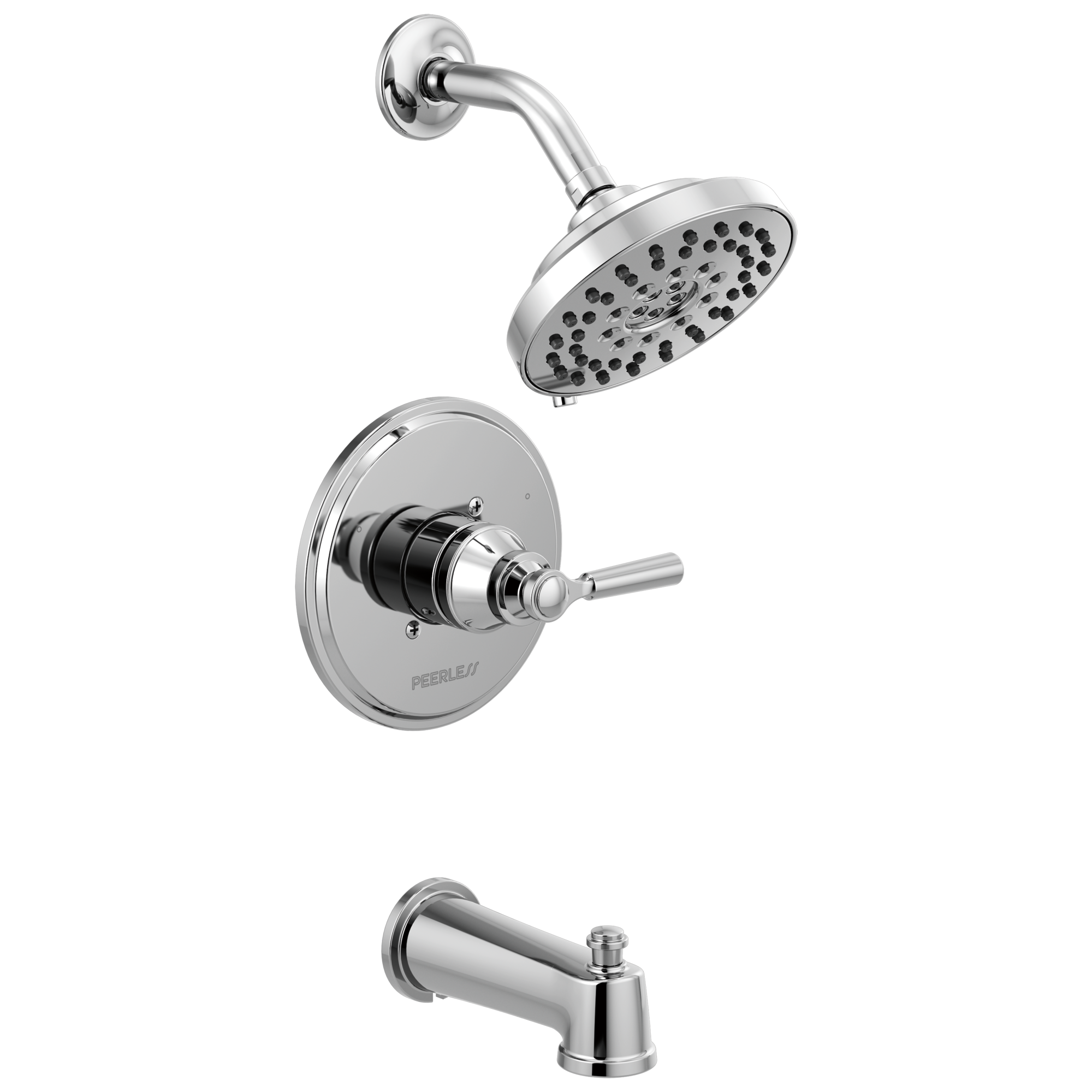 Peerless PTT14423 Westchester Chrome 1-handle Multi-function 6.0-Inches Round Bathtub and shower Faucet