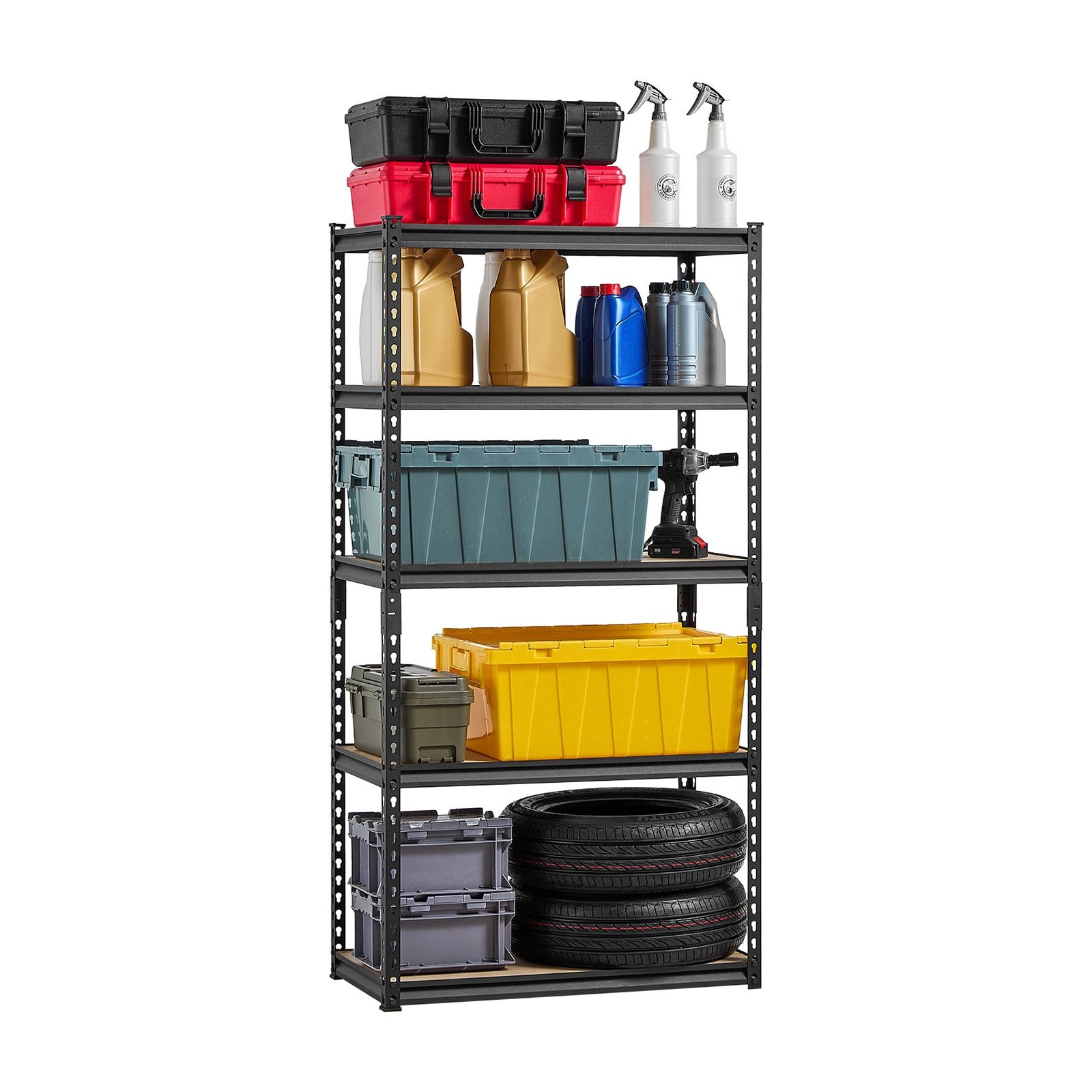 Mecale 32-in W x 16-in D x 62.8-in H 5-Tier Adjustable Freestanding Metal Shelving Unit with 2000-lb Total Capacity