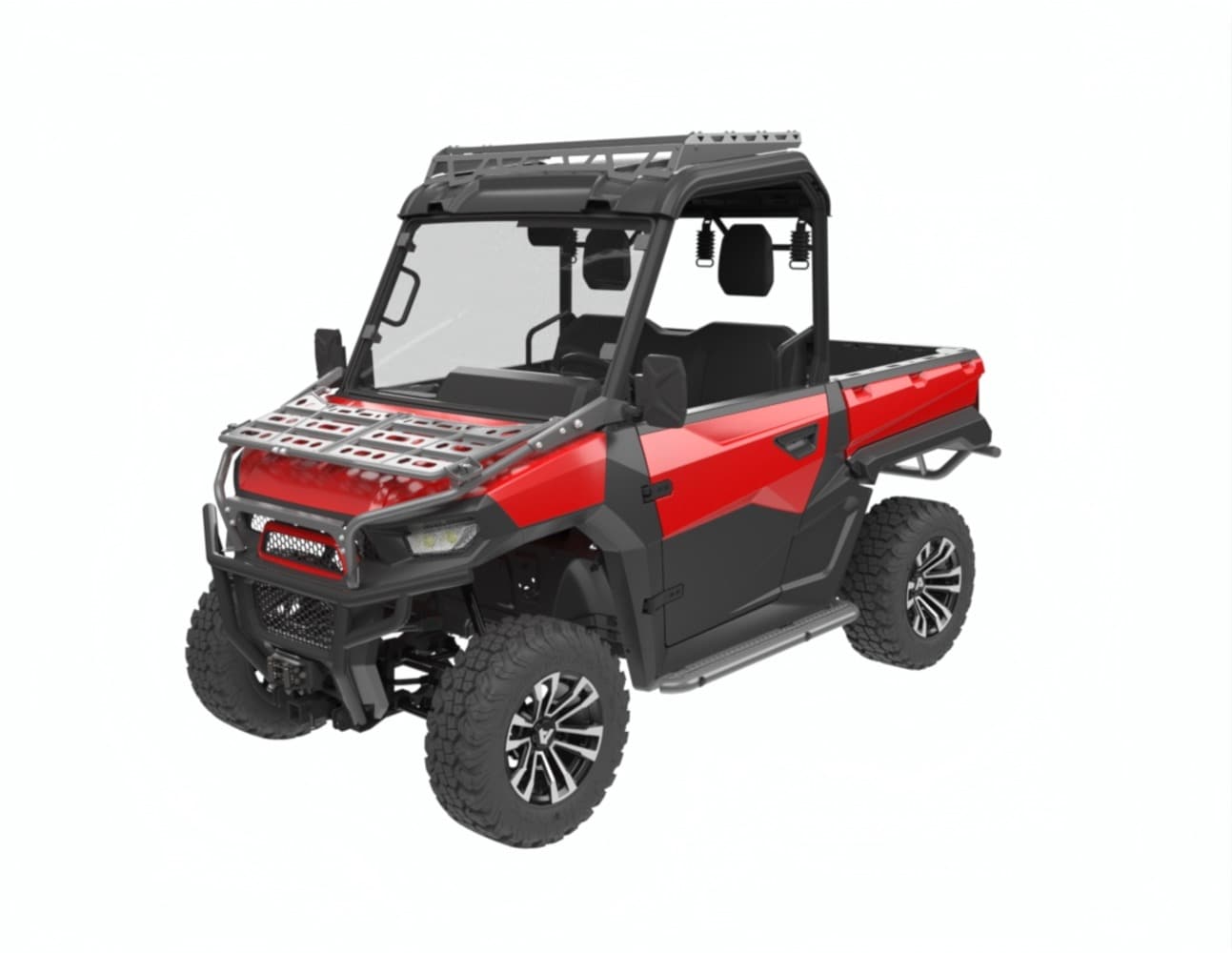 Axis AXIS750SMN-RED Xs750 Sportsman Spv- Red, Hood Rack, Roof Rack, Rear Bumper, Step Rails, Rearview Mirror