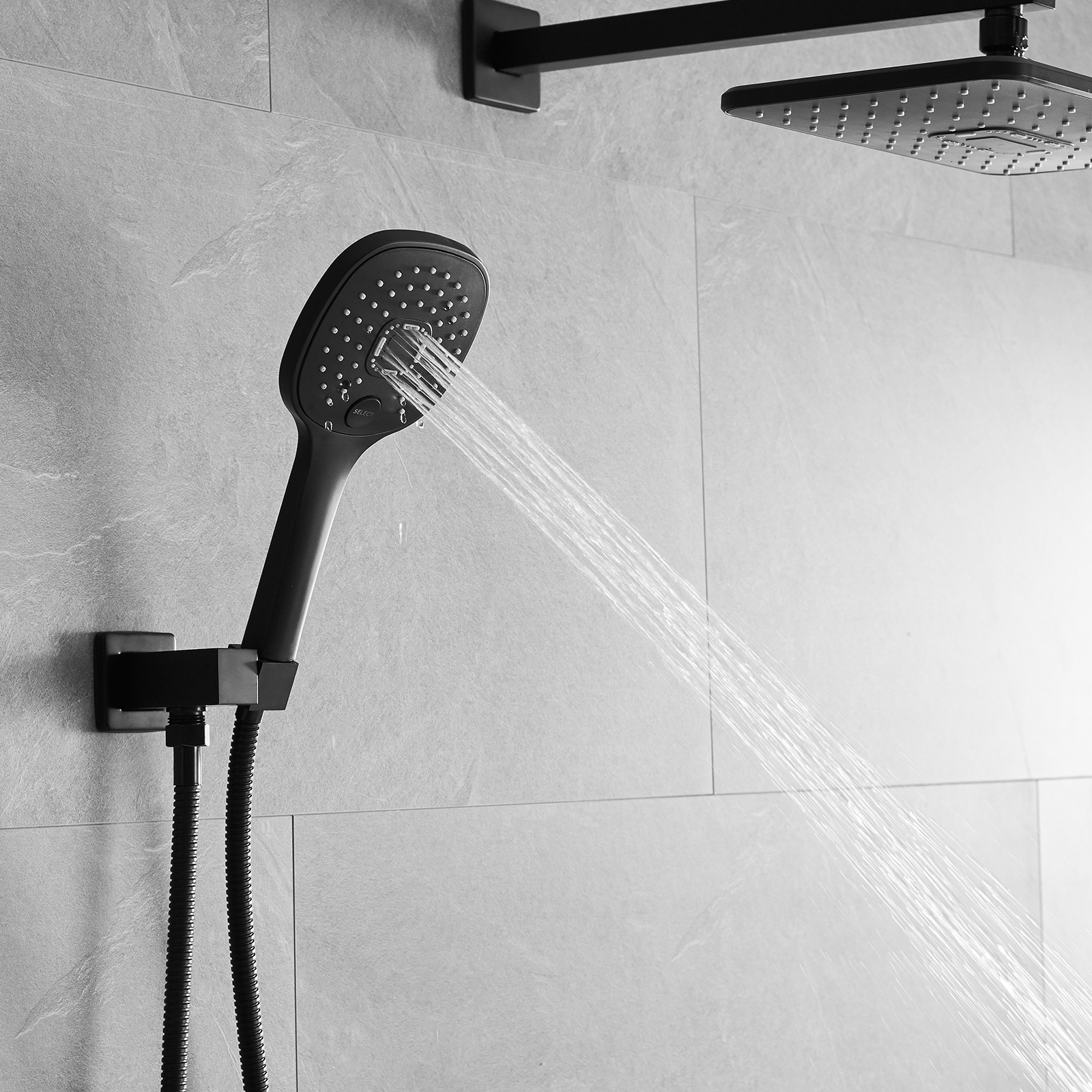 BWE A-95009-BLACK Showerhead-Bar-Panels - View #7