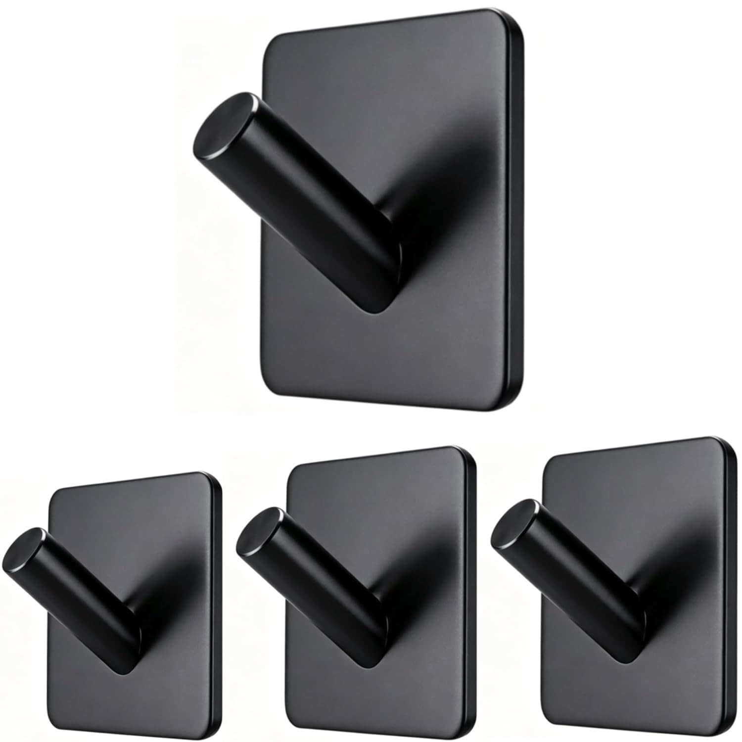 Atensils - Heavy Duty Adhesive Wall Hooks 80 Degree Locking Curve Anti Slip 304 Stainless Steel ...
