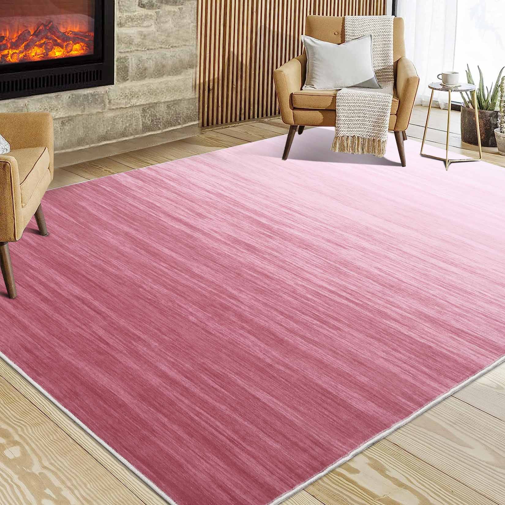 Garvee YXY-LO-PHO-11SW4R8L 5 x 7 (ft) Loomed Polyester Pink Rectangular Indoor Ombre Mid-Century Modern Machine washable Area rug