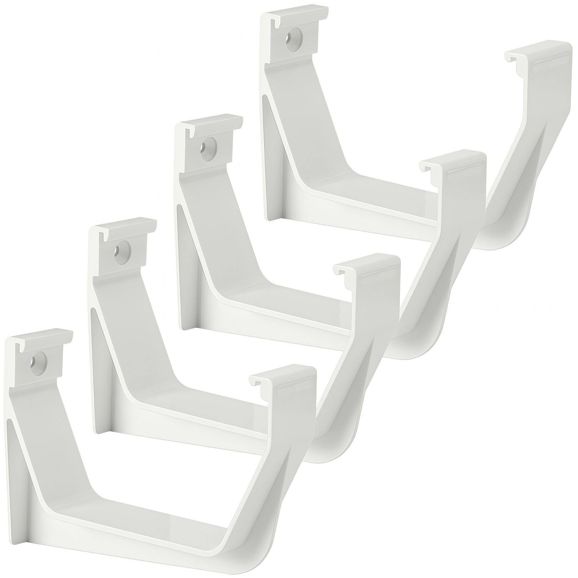 Numhew 5in W 4-Pack ABS White Gutter Hangers Exterior Gutter Brackets