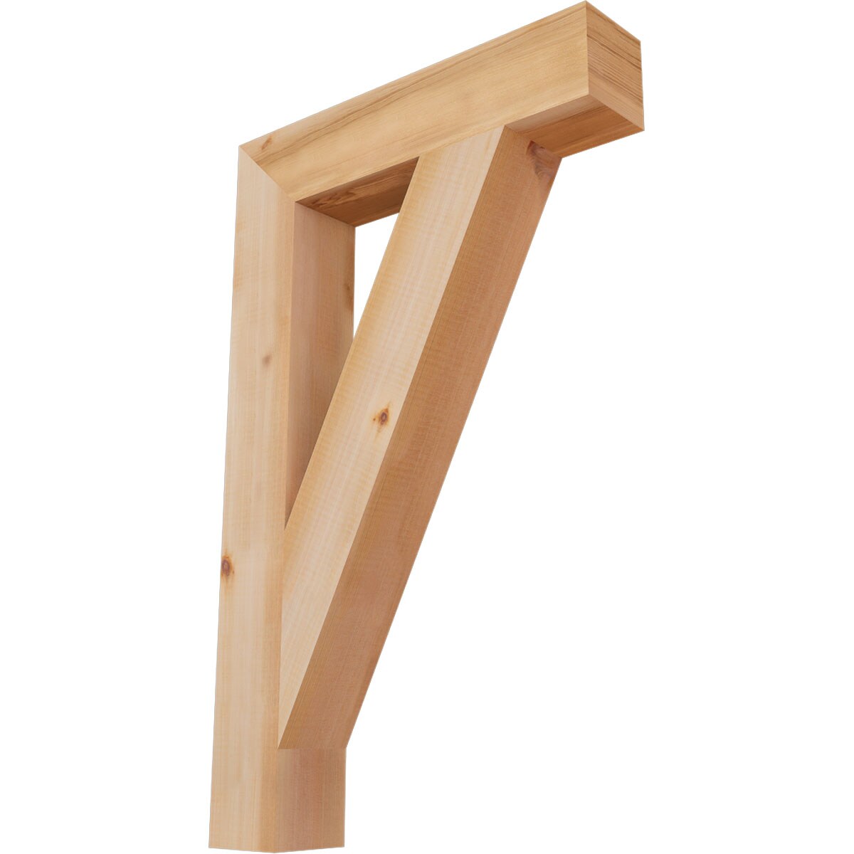 Ekena Millwork BKT04X20X32TRA05SWR Traditional block smooth 3-1/2-in x 20-in x 32-in Western red cedar Brown Wood Standard bracket