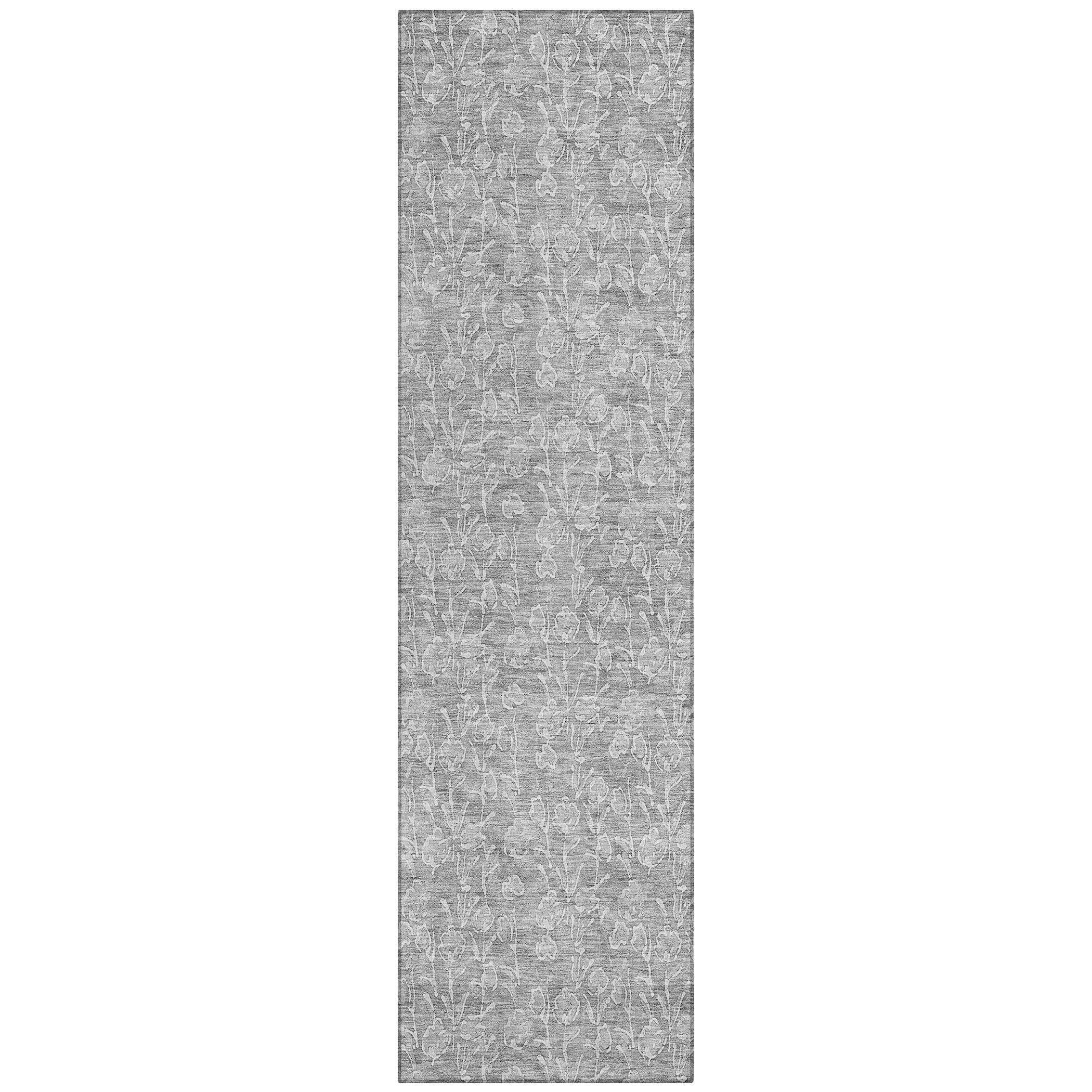 Addison Rugs ACN691SV2X8 Chantille ACN691SV 2 x 7 (ft) Polyester Silver Rectangular Indoor/Outdoor Geometric Machine washable Area rug