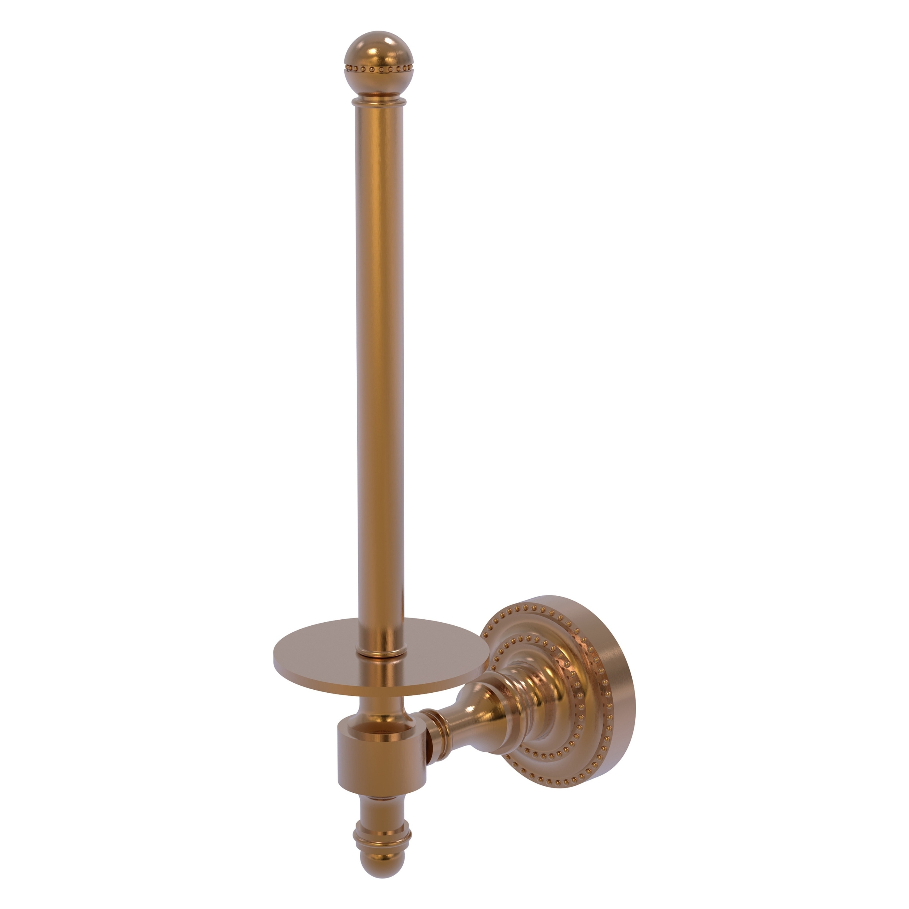 Allied Brass RD-24U-BBR Retro Dot Brushed Bronze Wall mount Single post Toilet Paper Holder 1 -Rolls with Storage
