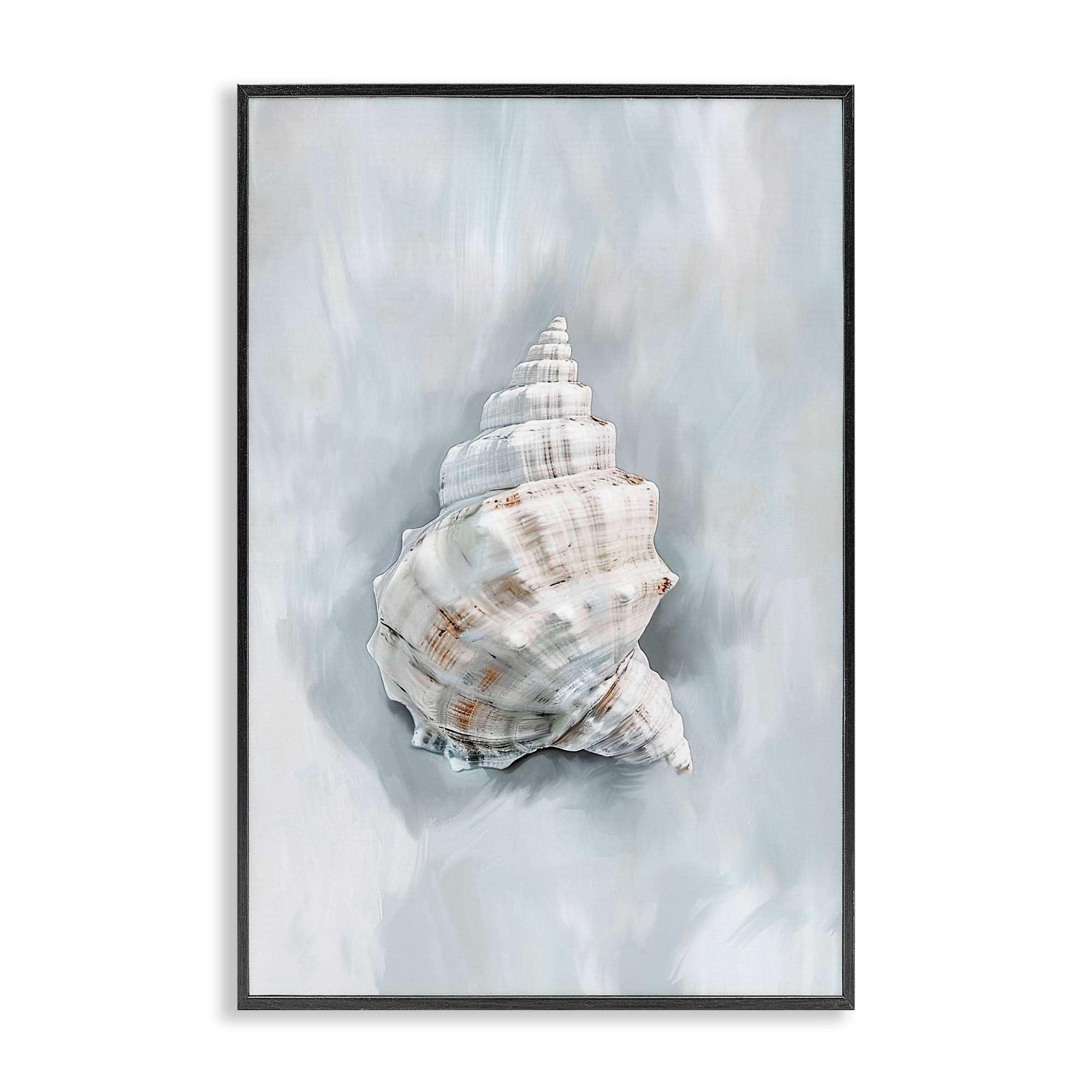 Stupell Industries BS-973-FR-16X24 Conch Seashell Mirage Black Framed Giclee Art By Ramona Murdock 16 x 24