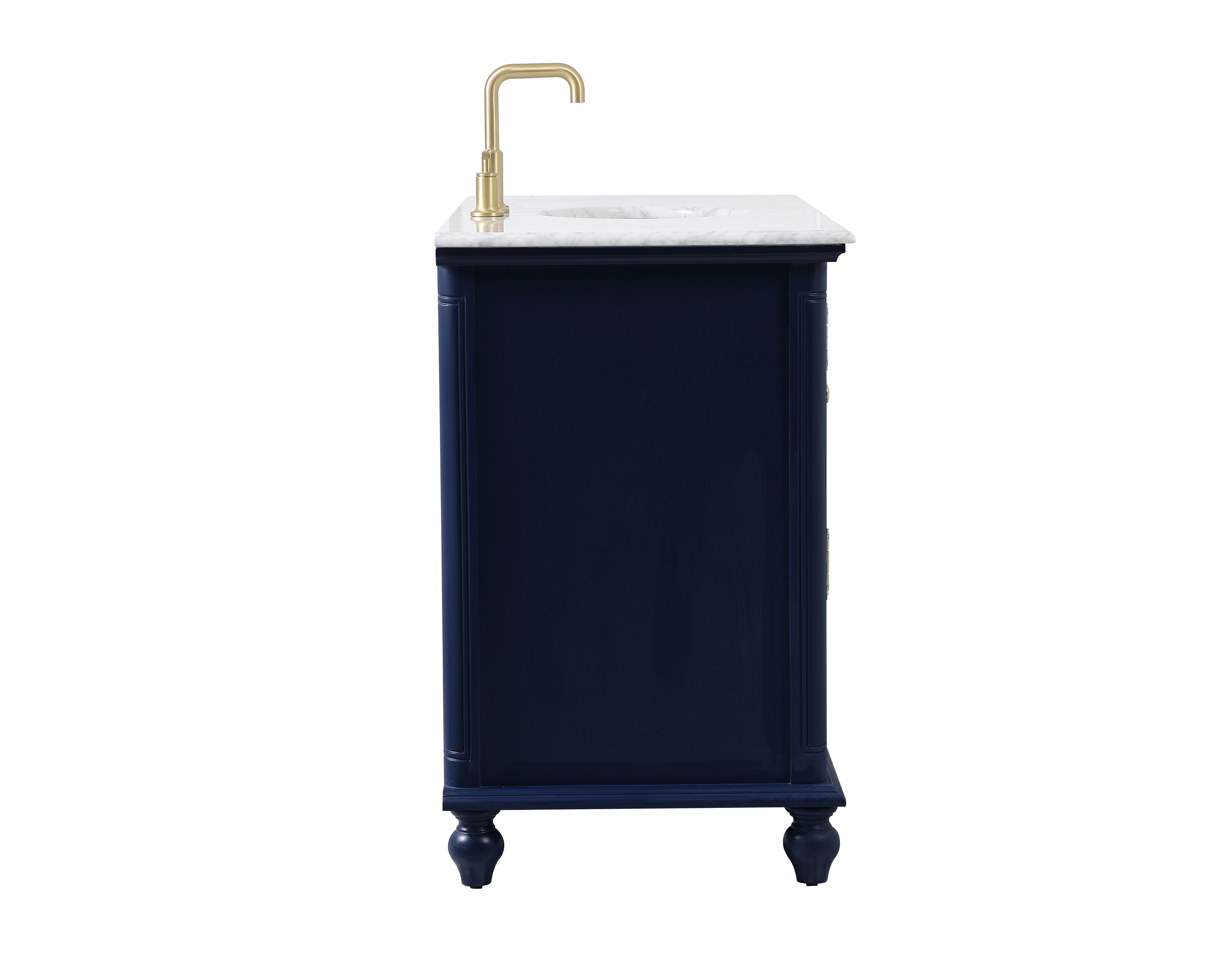 Rhodes 48" Blue Solid Wood Bathroom Vanity with Marble Top