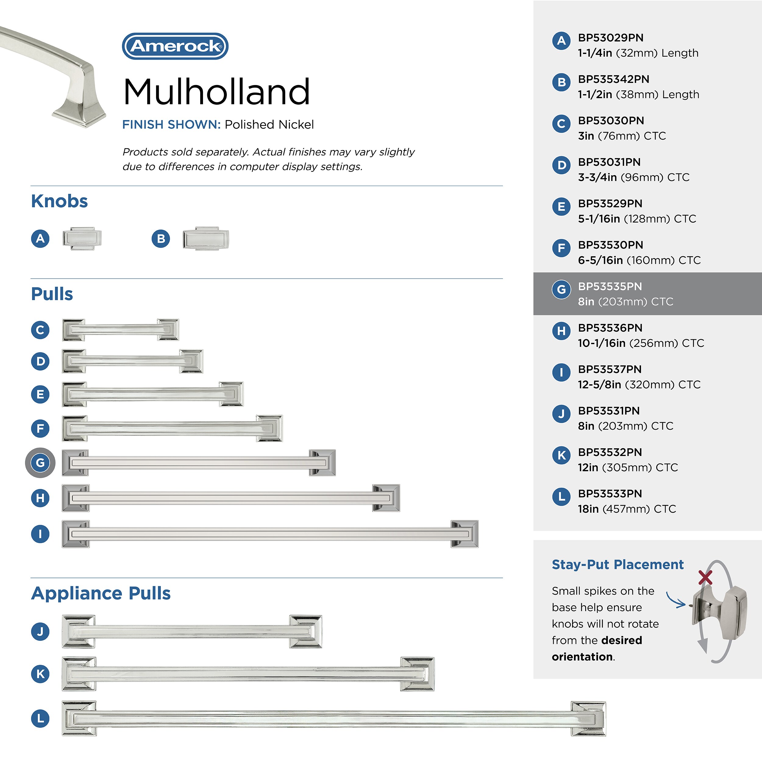 Amerock BP53535PN Cabinet-Pulls - View #6