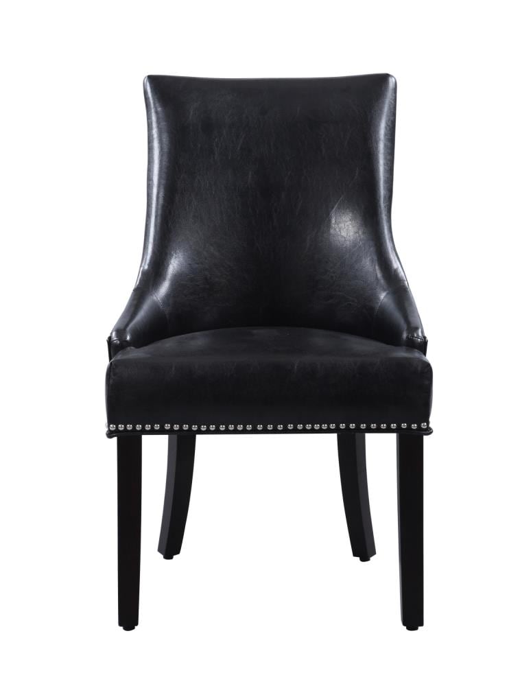 Chic Home Design FDC2963-LW Set of 2 Brando Contemporary/Modern Faux Leather Upholstered Dining Side Chair (Wood Frame)