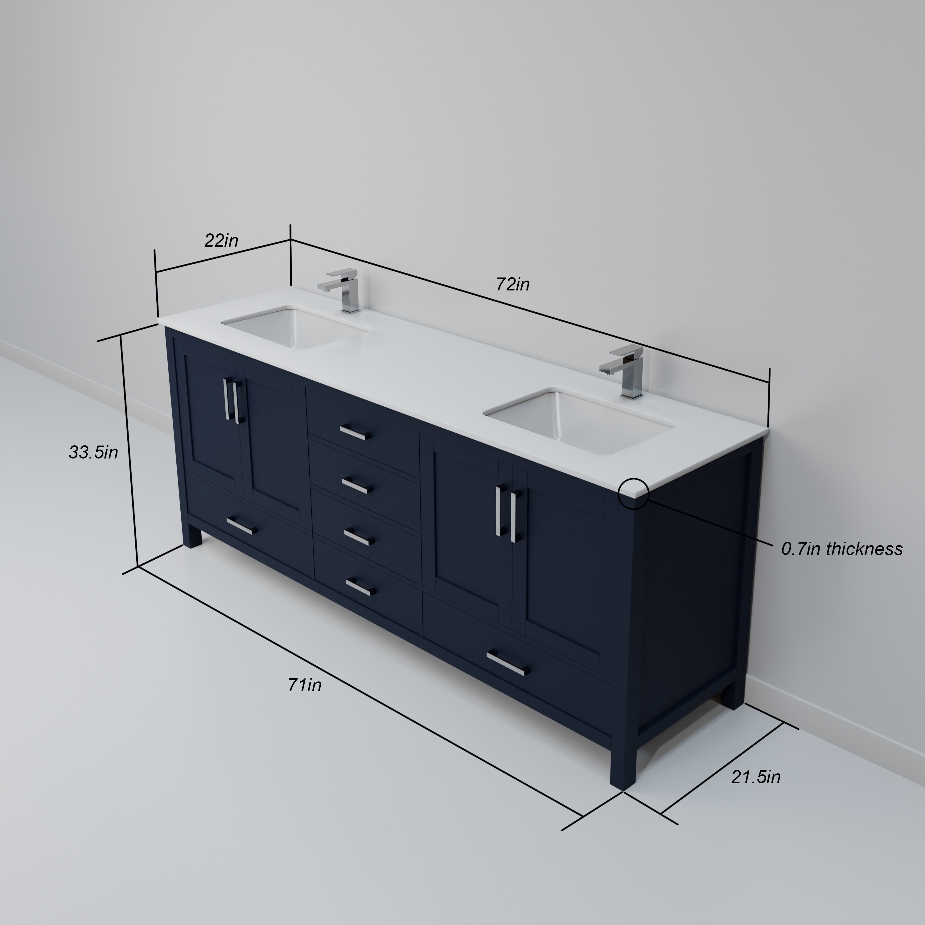 Lexora LJ342272DEWQM70 Bath-Vanity-Combo - View #8