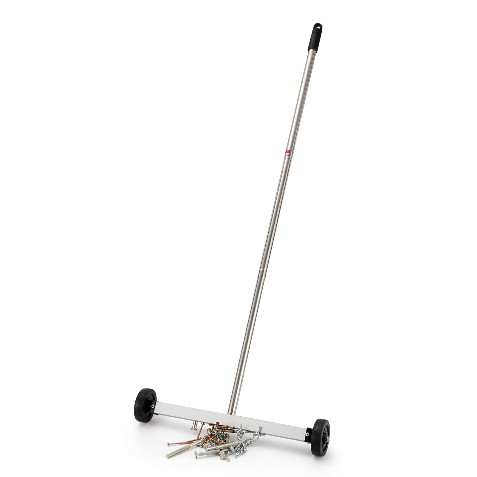 Linder Group Inc Magnetic Pickup Sweeper Tool 17 Inch Telescoping Handle Adjustable Height Wheels 10 Pound Capacity for Nails Screws Metal Debris Lawn #L3BB3ICI
