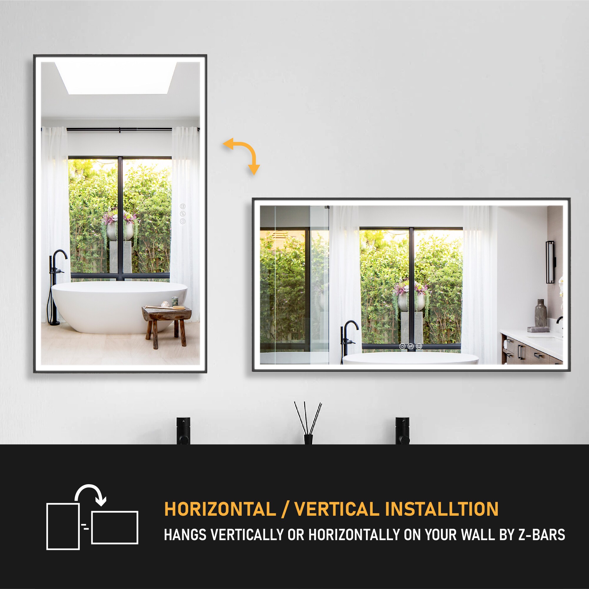 WELLFOR M1FM5530MB Framed-Bath-Mirrors - View #19