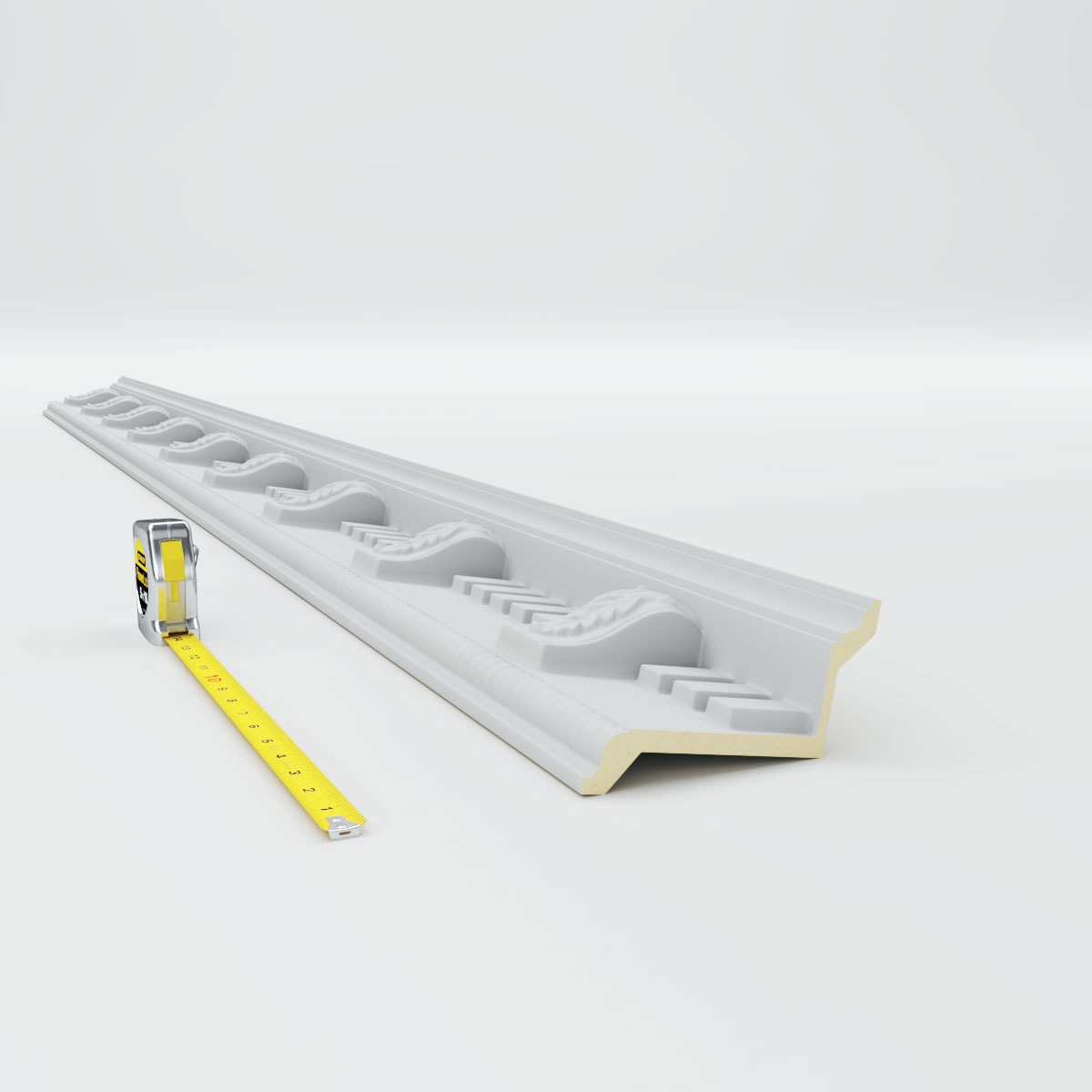 White Urethane Dentil With Bead Crown Moulding