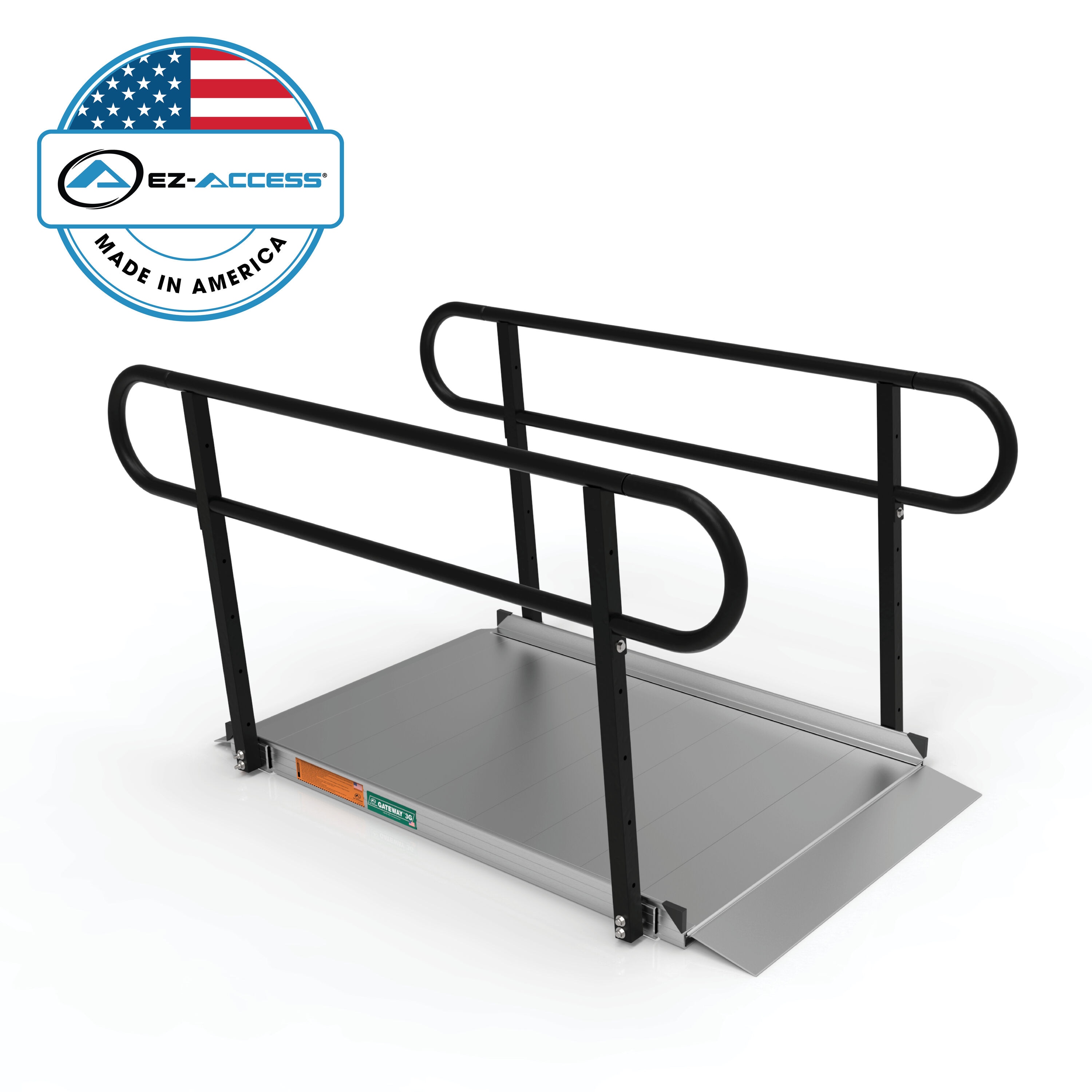 EZ-ACCESS G3G 05TLBLK 5-ft x 36-in Aluminum Modular Entryway Wheelchair Ramp ADA Compliant