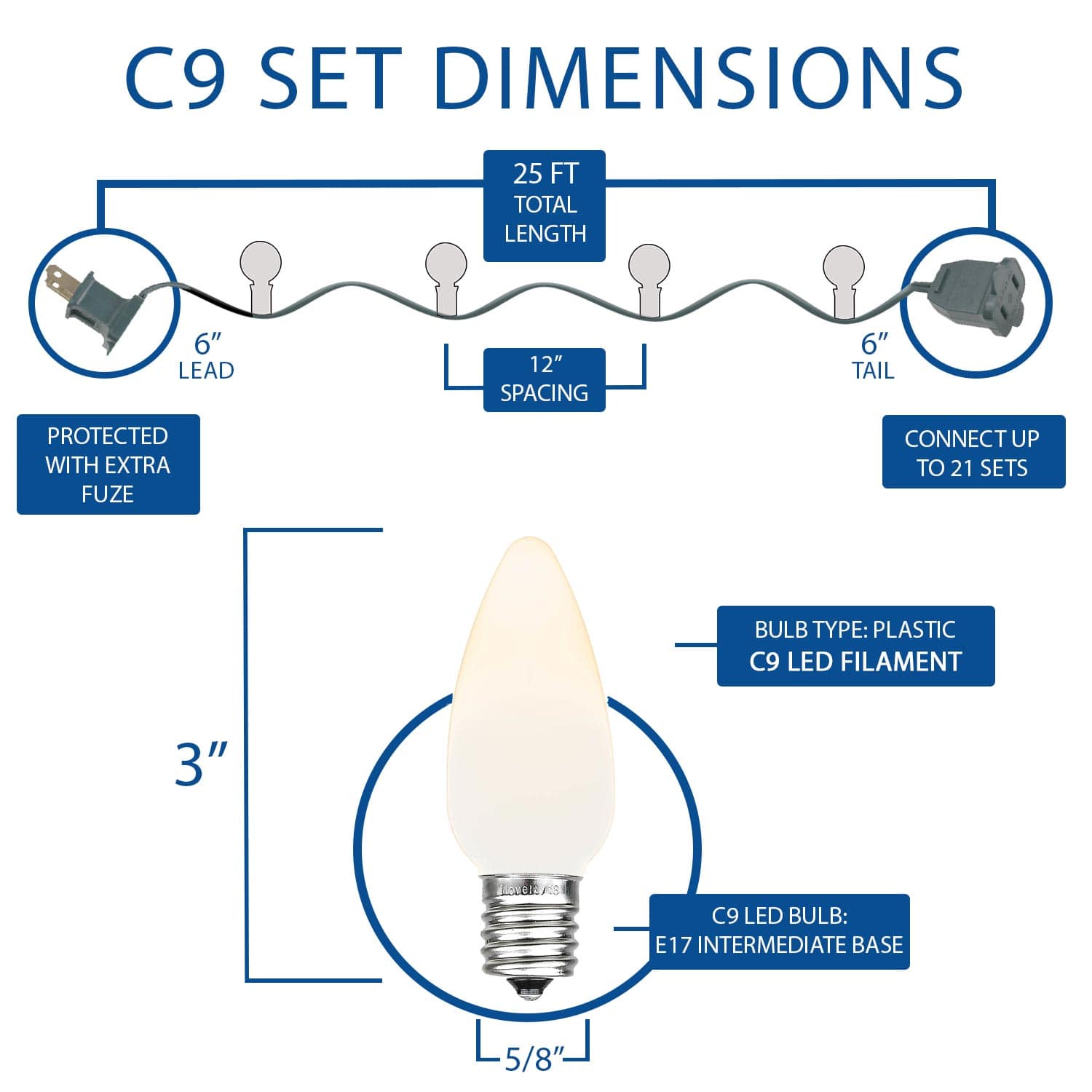 Novelty Lights FC9SET-LED-WH-WW Patio-String-Lights - View #3