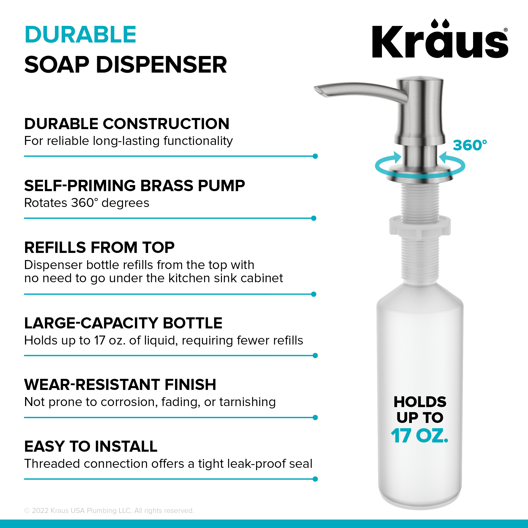 Kraus KSD-54SFS Soap-Lotion-Dispensers - View #8