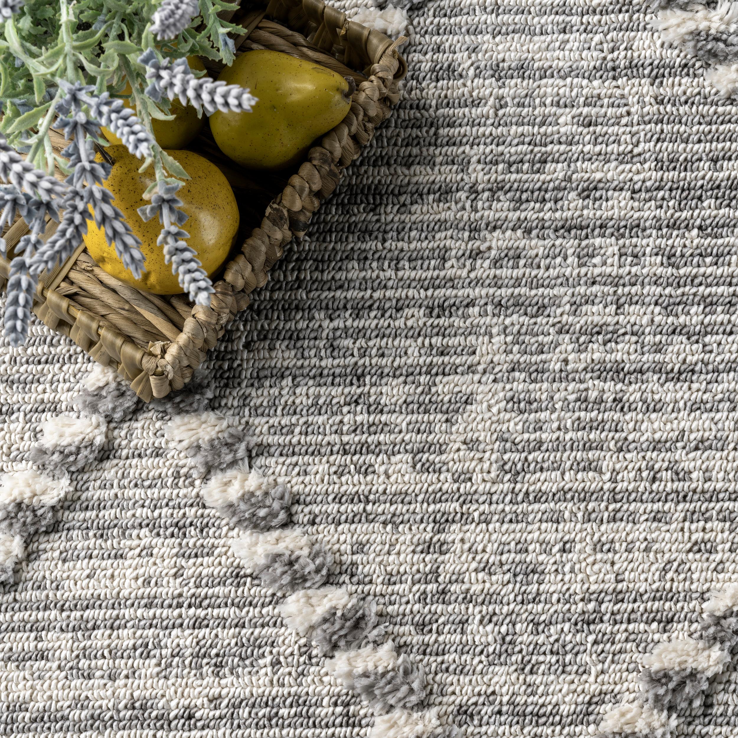 Reversible Gray Braided 25" Synthetic Easy-Care Runner Rug