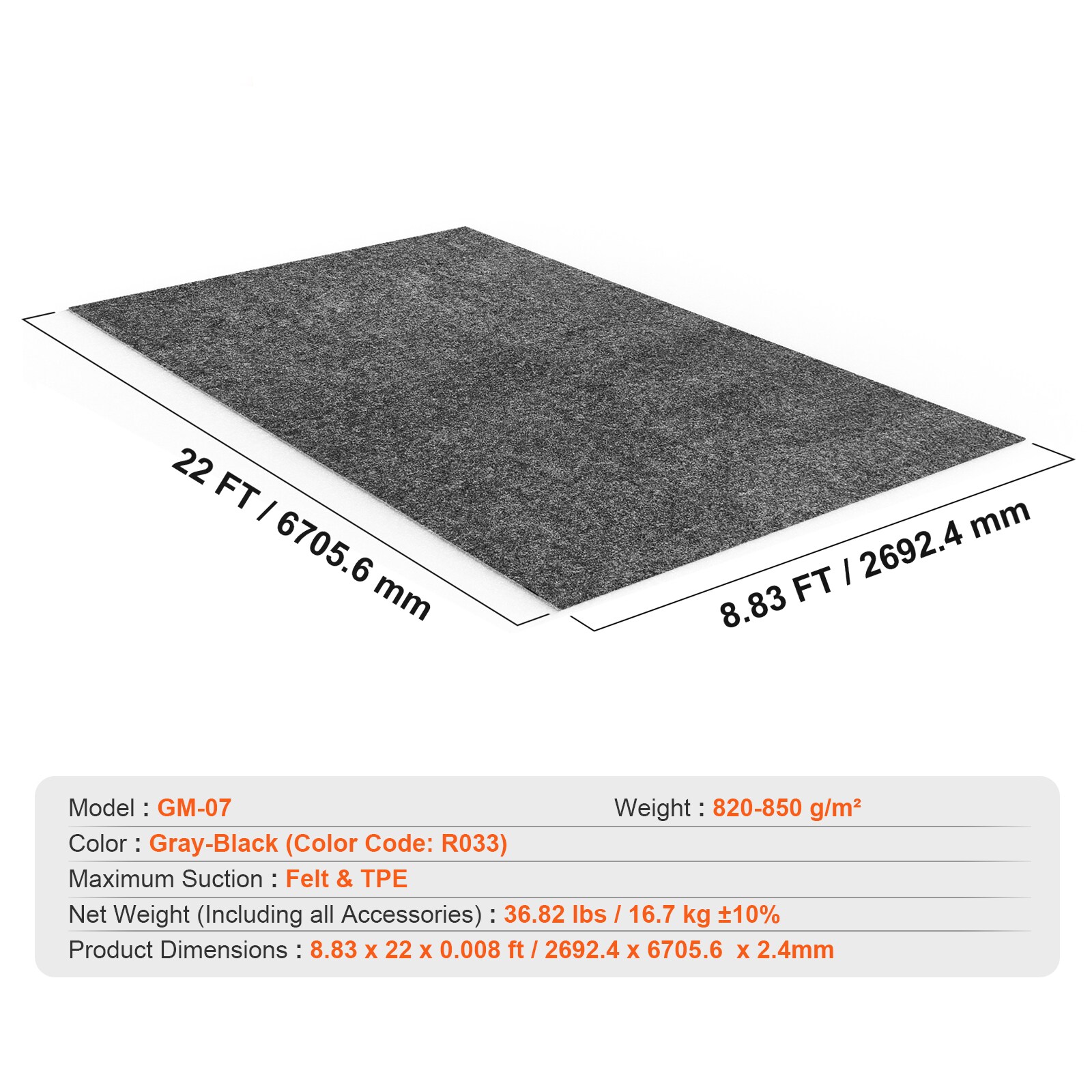 VEVOR CKDT81022HHSFA1DAV0 Carpet-Panel - View #8