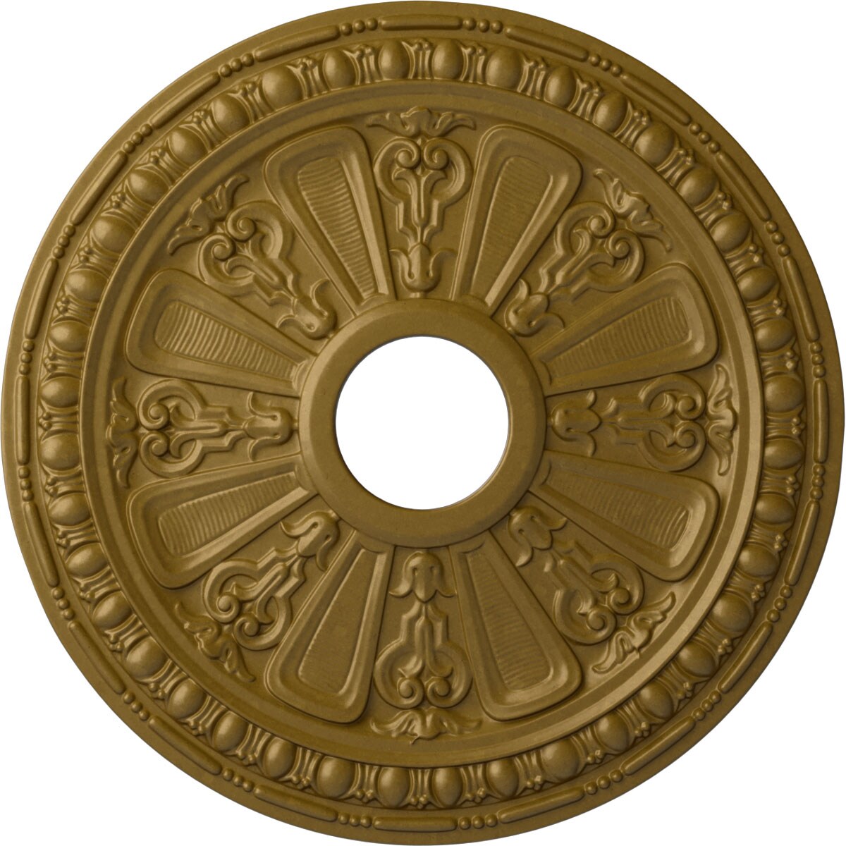 Ekena Millwork CM18RAGLS Raymond 18.125-in W x 18.125-in L Painted Gold Polyurethane Whole Ceiling Medallion