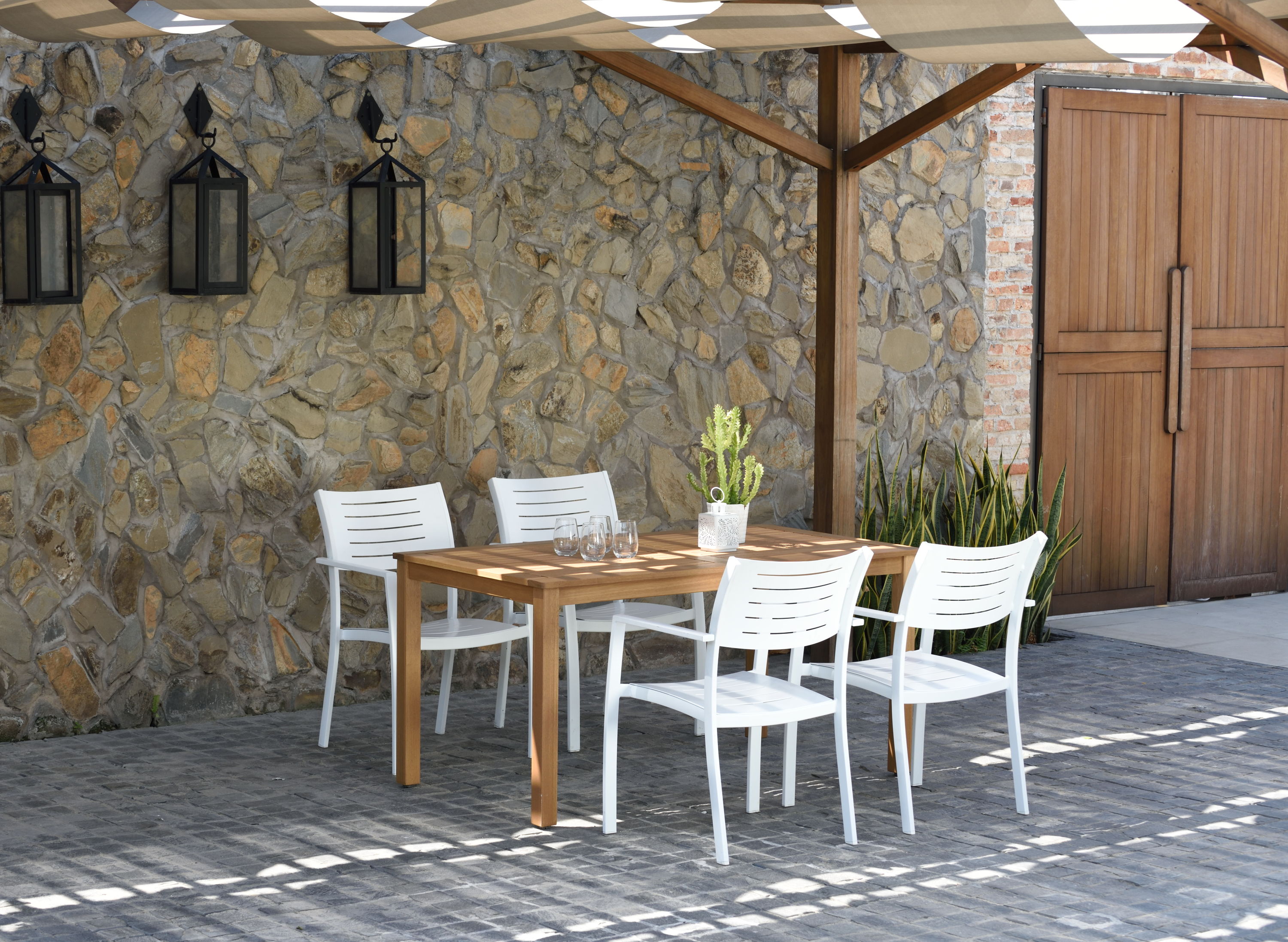 Eucalyptus patio dining discount set