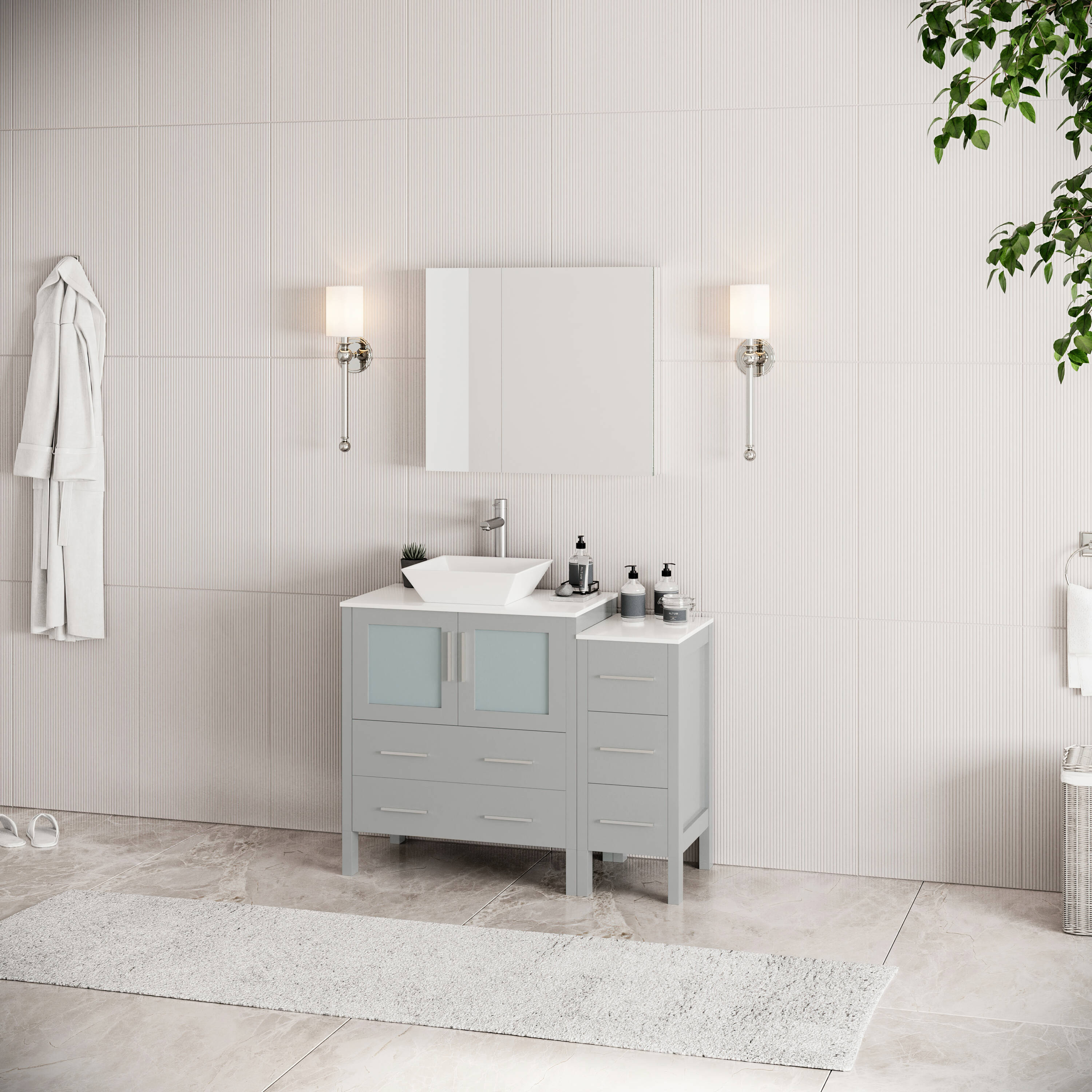 Fresca FCB62-3012GR-CWH-V Bath-Vanity-Combo - View #5