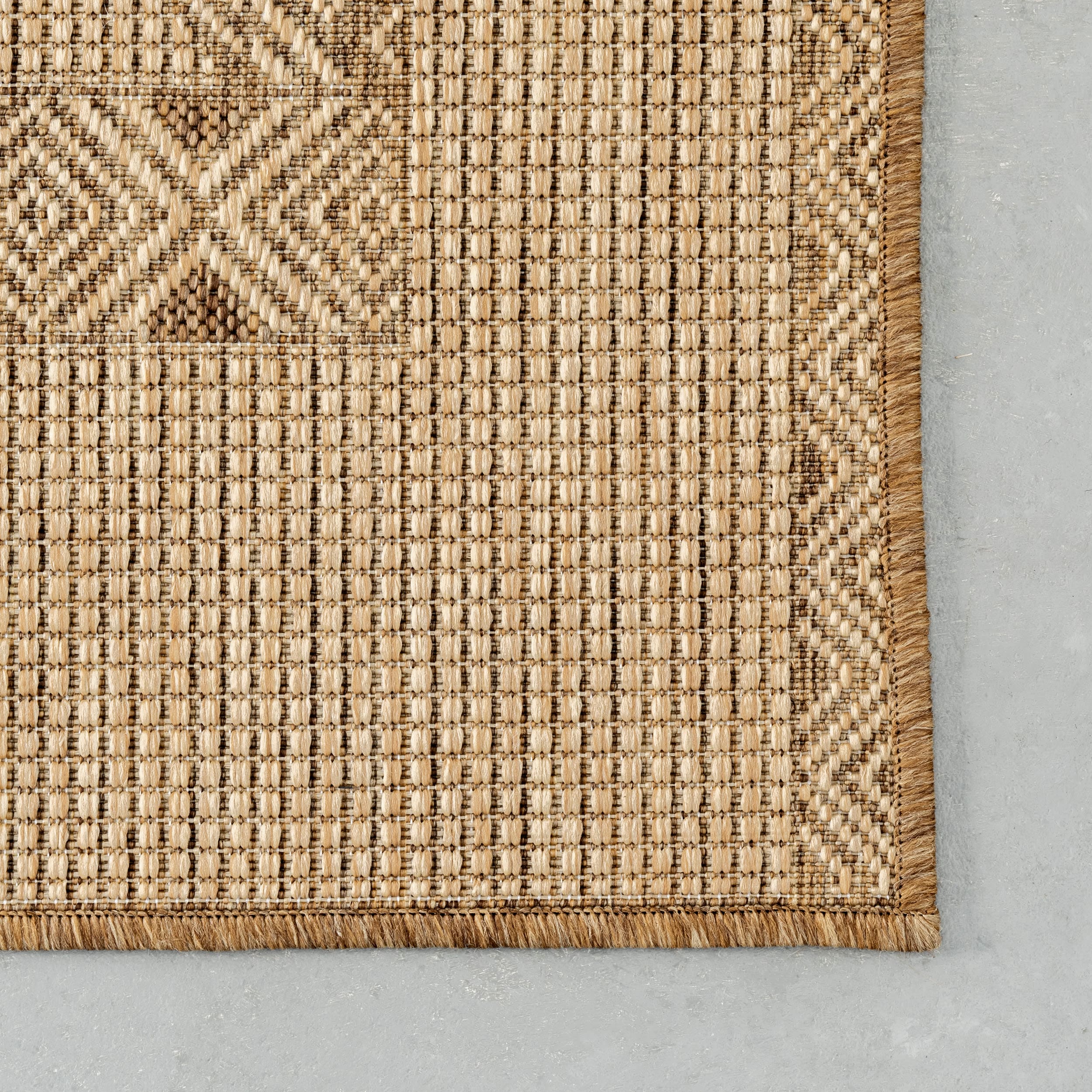 Ayla Beige Bohemian Indoor/Outdoor Synthetic Area Rug