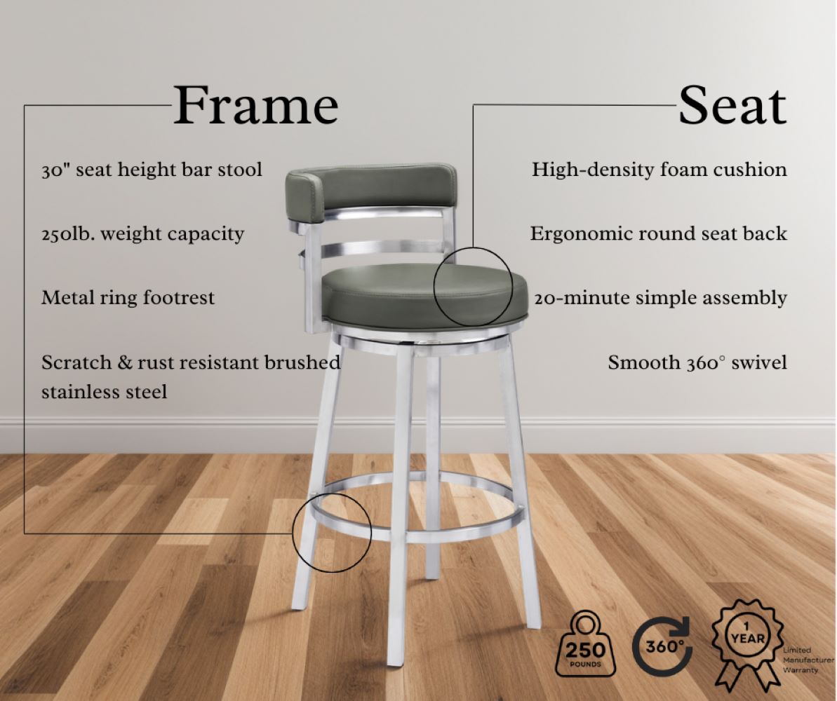 Armen Living LCMABABSGR30 stools - View #8