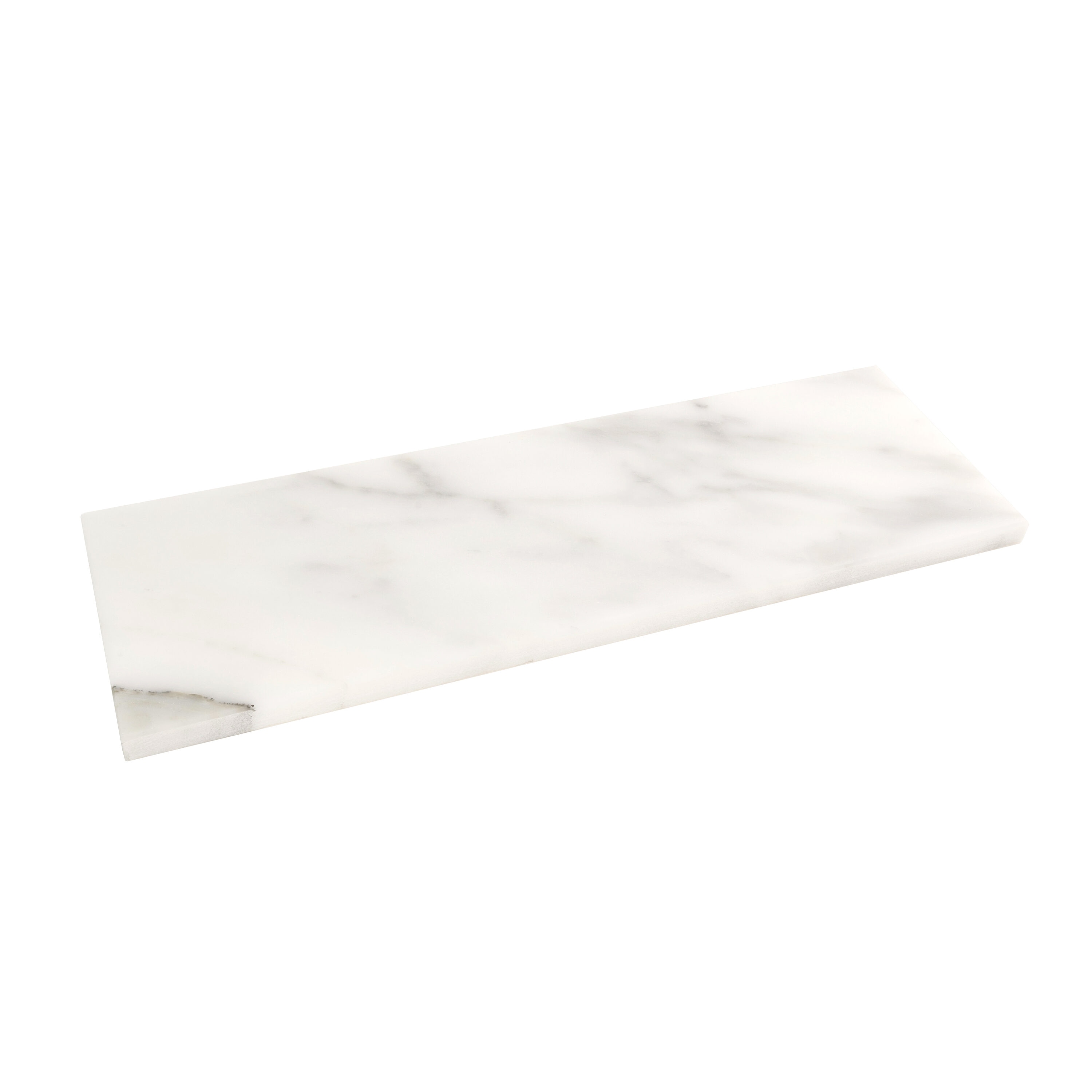 4" x 12" White Marble Look Subway Tile