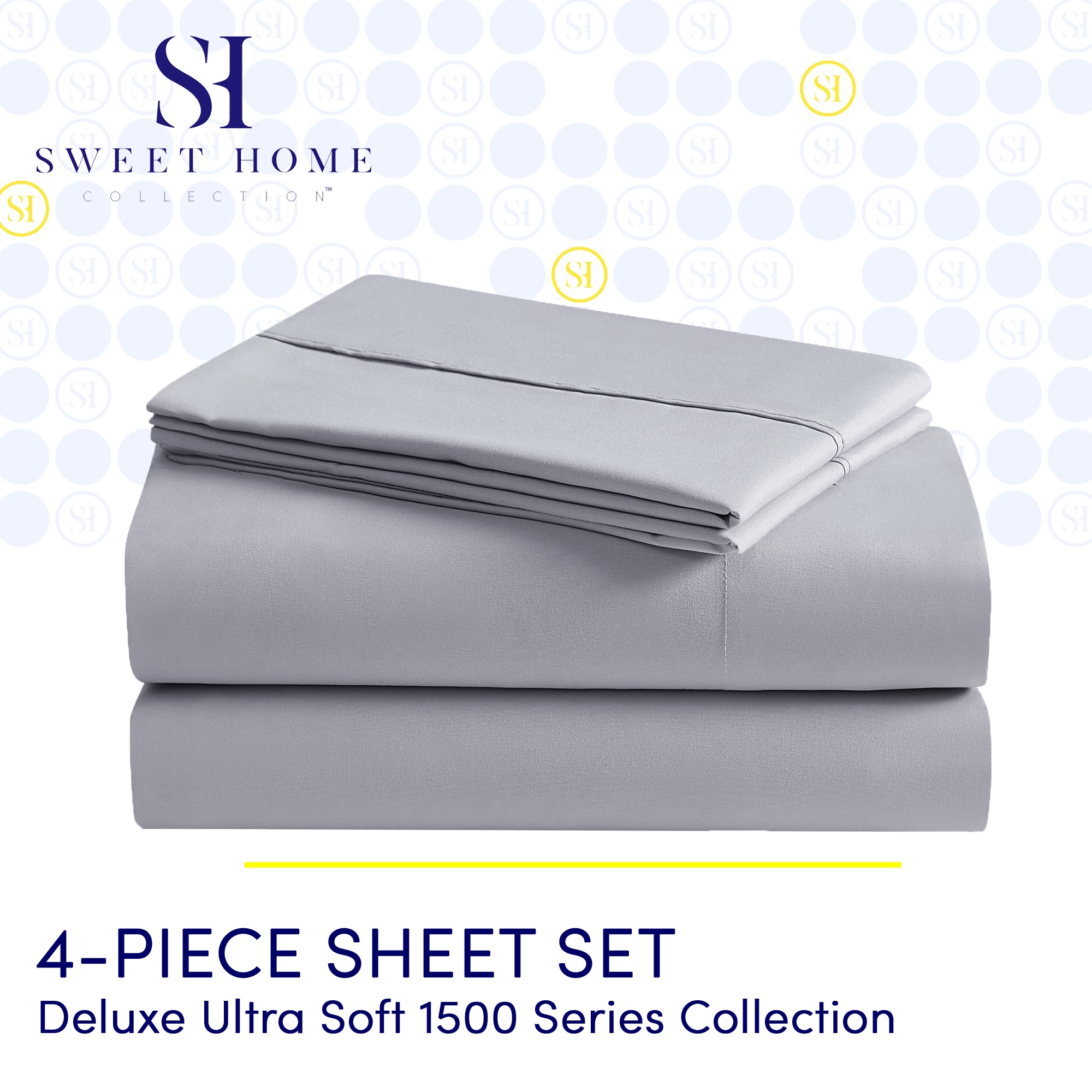 Sweet Home Collection LOW-4P-SH-XL-SIL Sheet-Sets - View #2