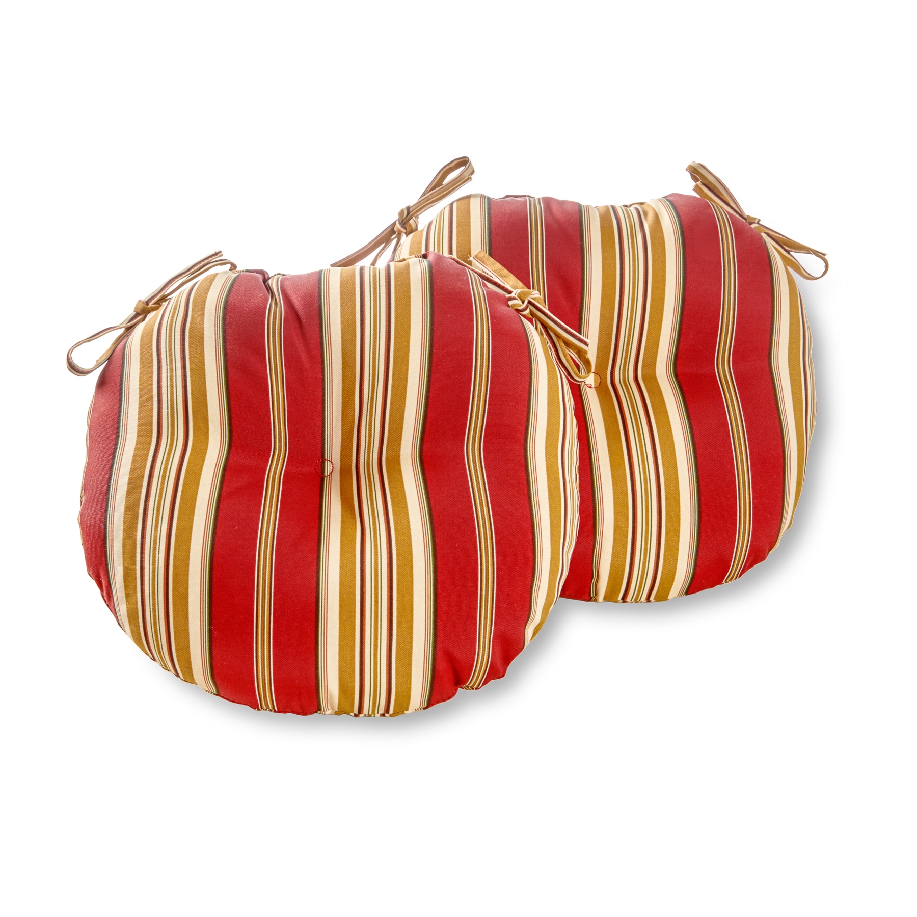 Greendale Home Fashions 15 Round Outdoor Bistro Chair Cushion (Set of 2), Sunset Stripe