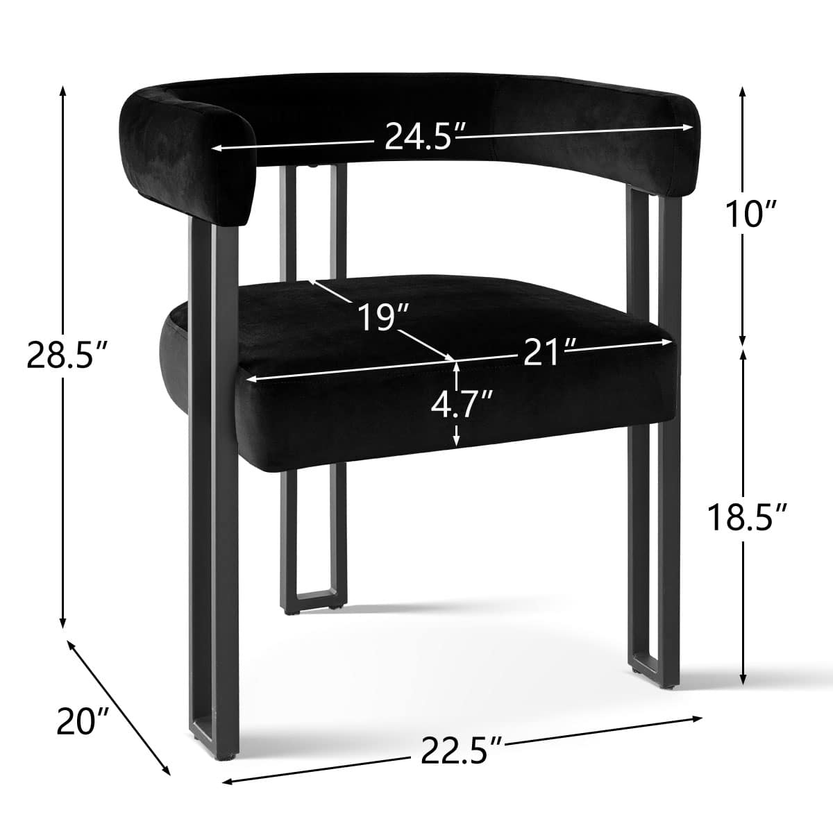Maison Boucle MIA-VELVET BLACK Dining-Chairs - View #3