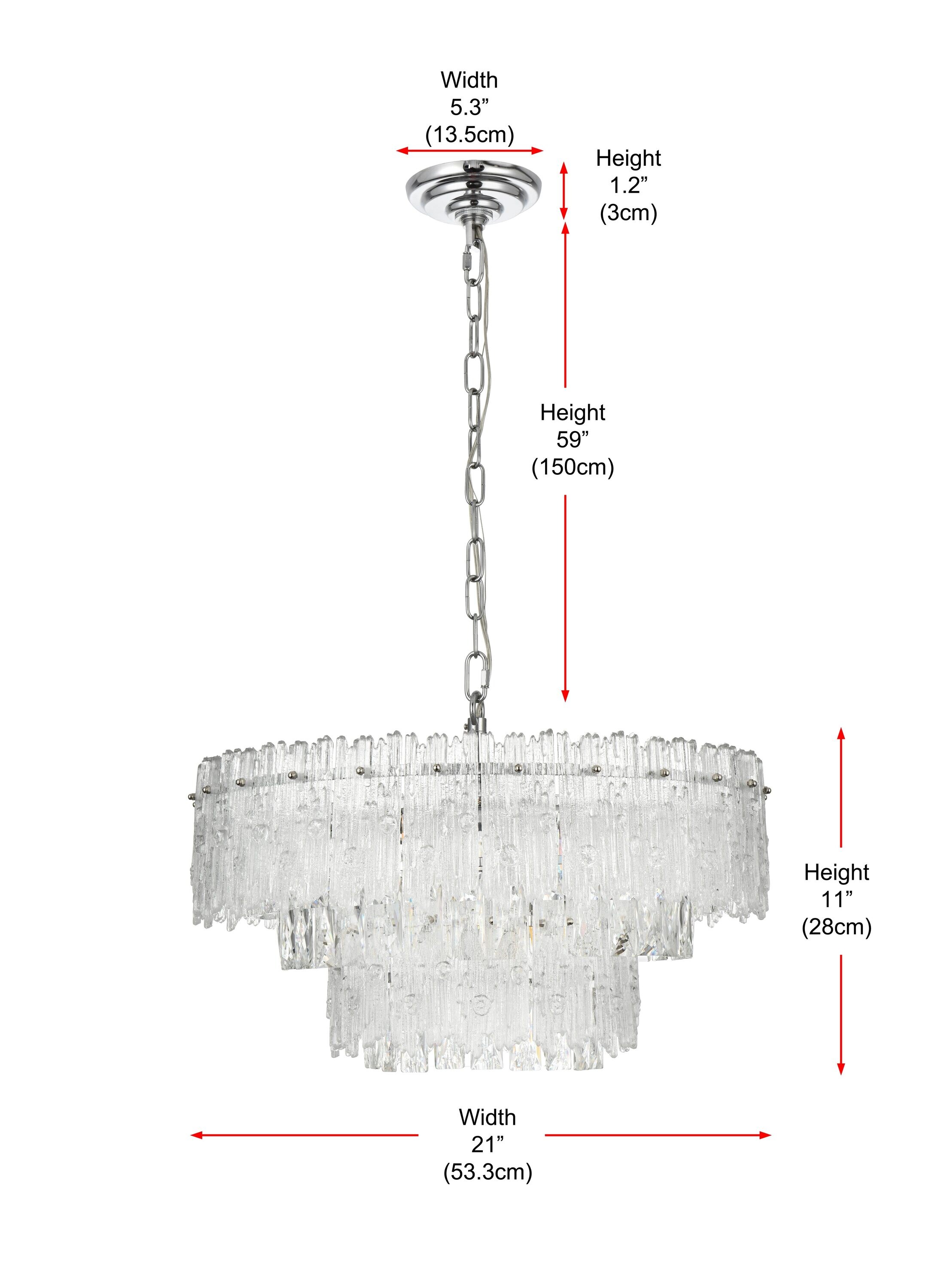 Emilia Chrome 21-Inch Crystal Chandelier with Royal Cut Crystals