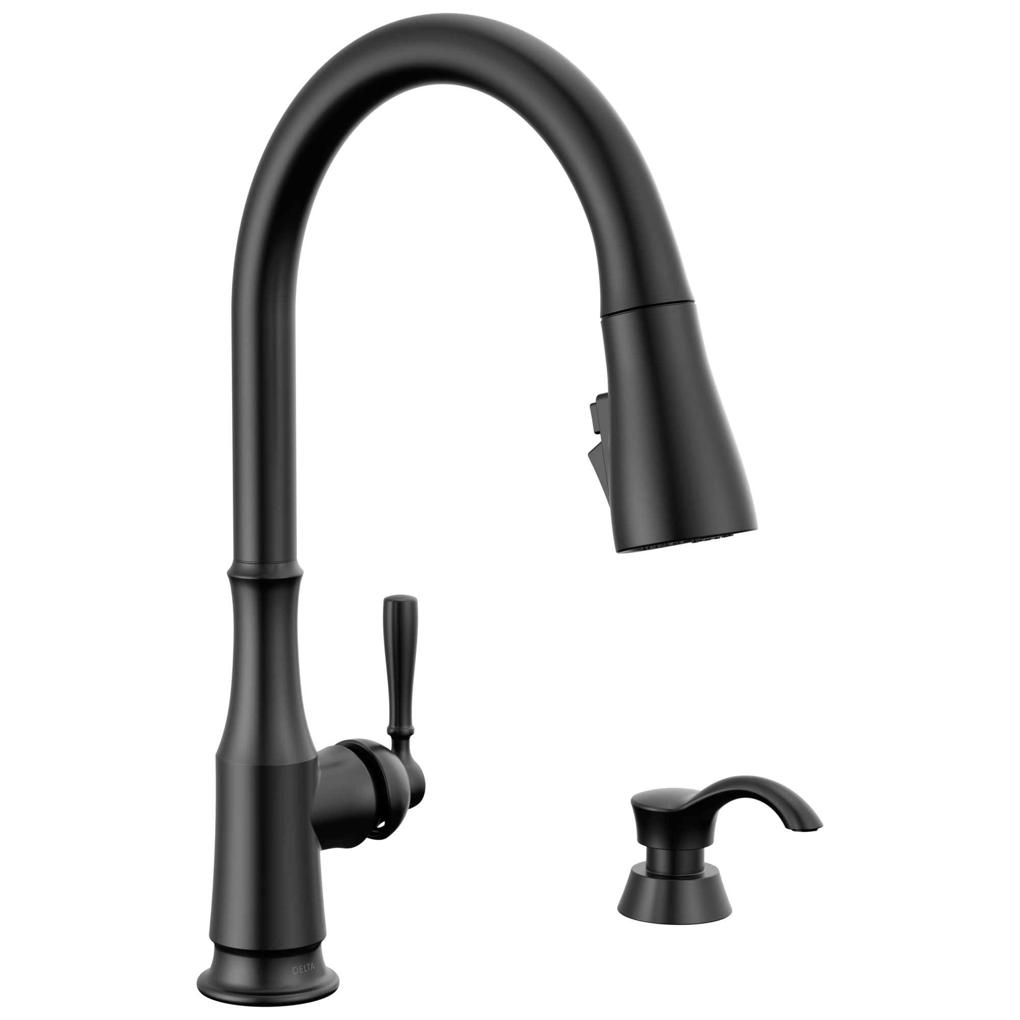 Delta Capertee Matte Black Single Handle Pull down Kitchen Faucet