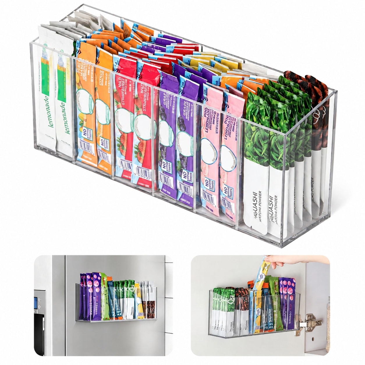 Yichuhaoxi Drink Packet Organizer Mountable Holder with Adhesive ...