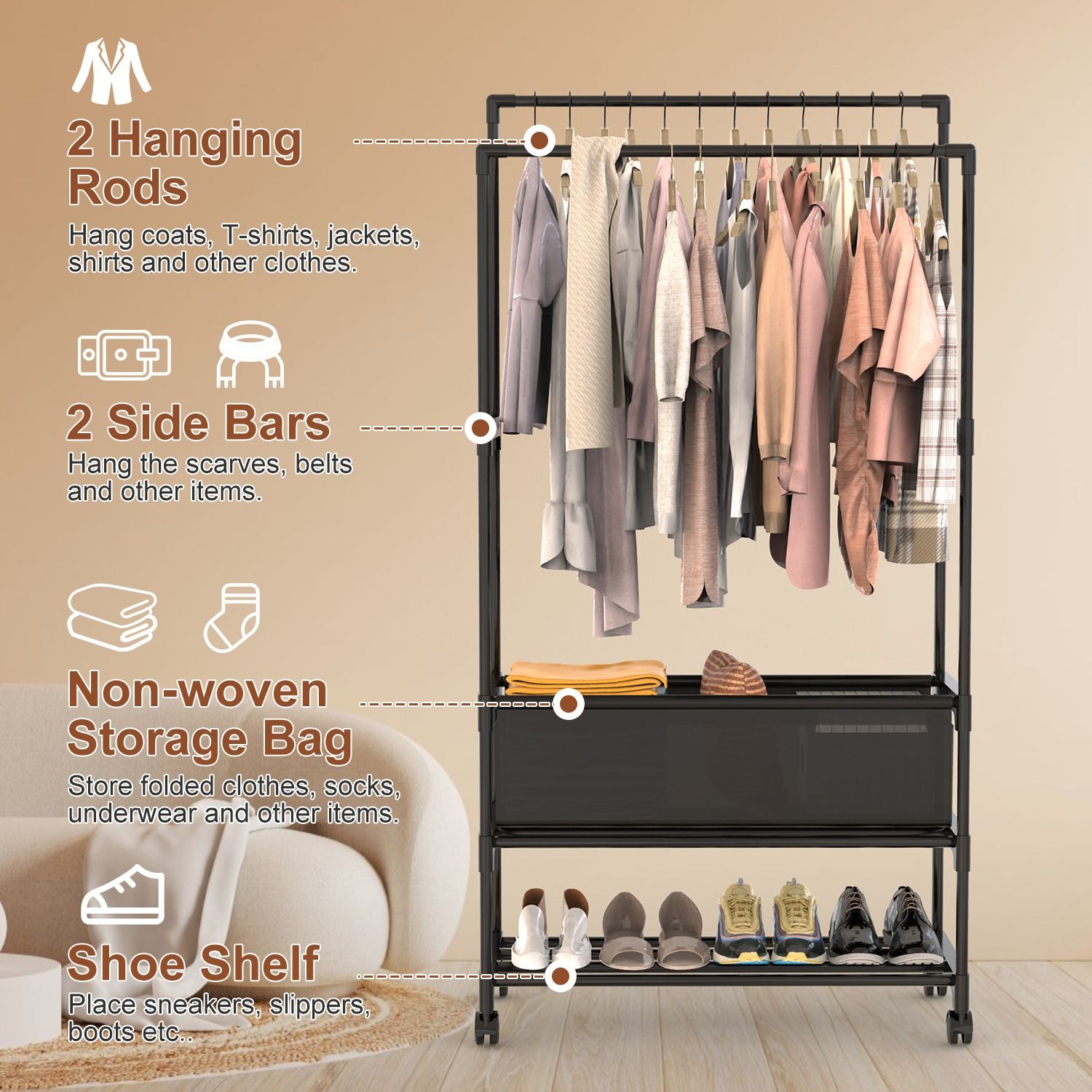 JUSHUA MT2-7R2MET Garment-Racks - View #3