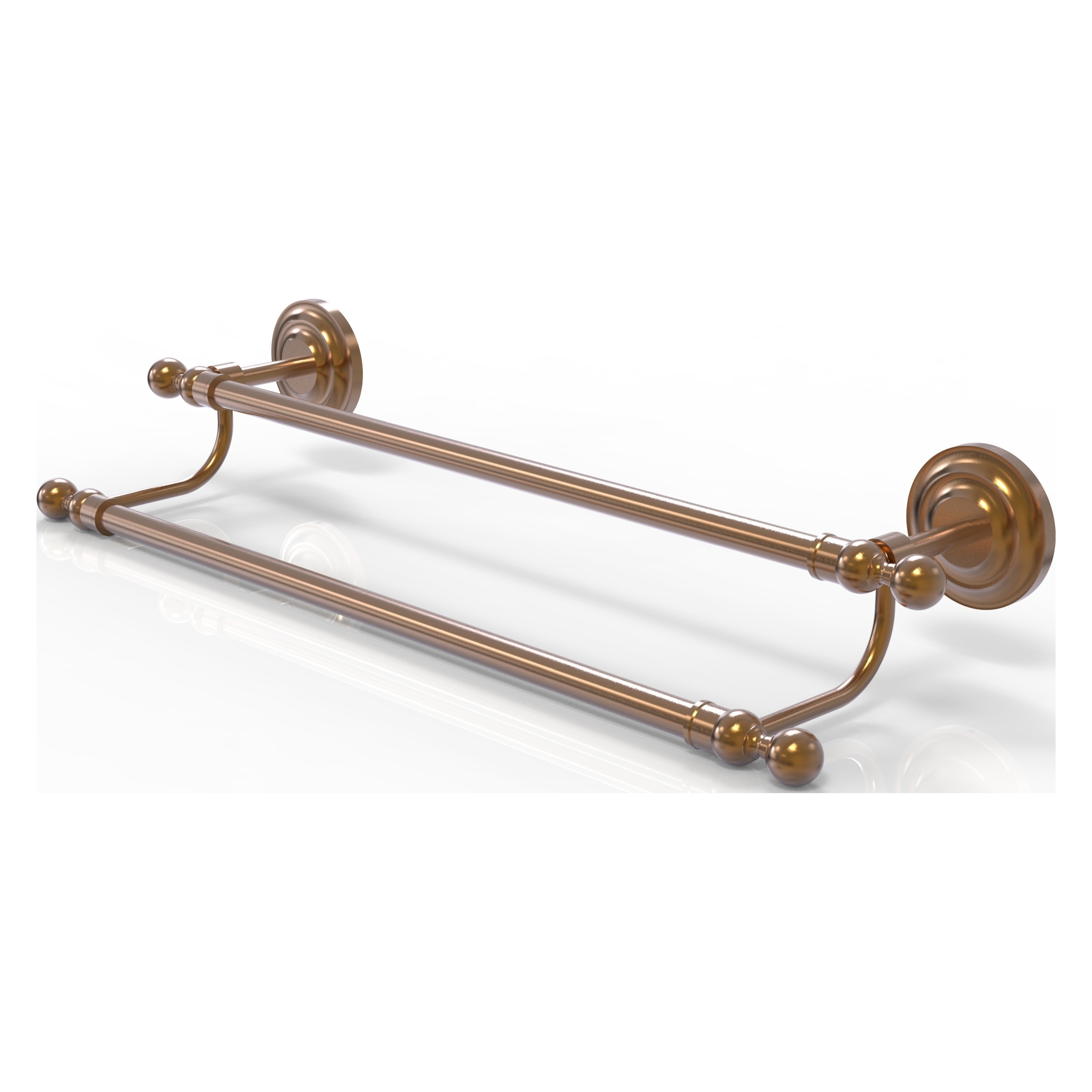 Allied Brass QN-72/24-BBR Que New 24-in double Brushed Bronze Wall mount Double Towel Bar