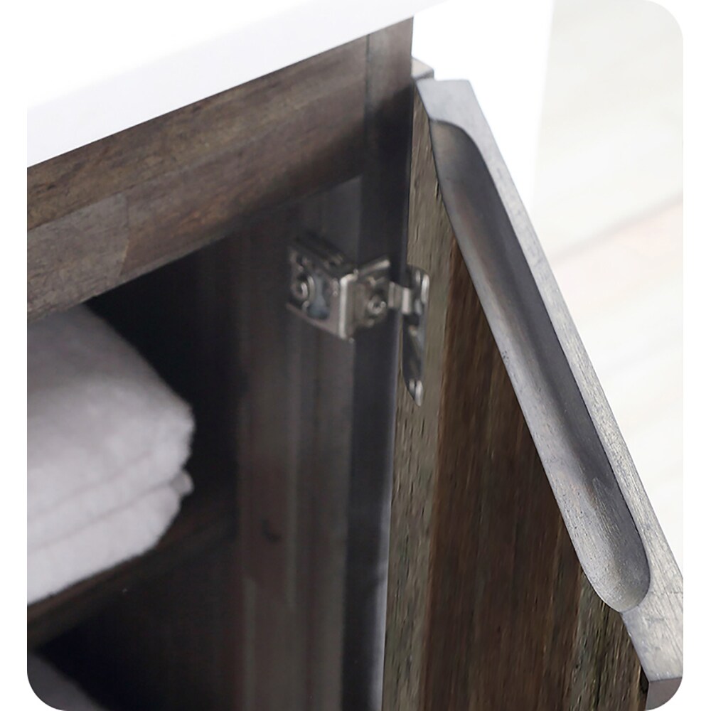 Acacia Brown 35" Wall Mount Single Sink Vanity Base