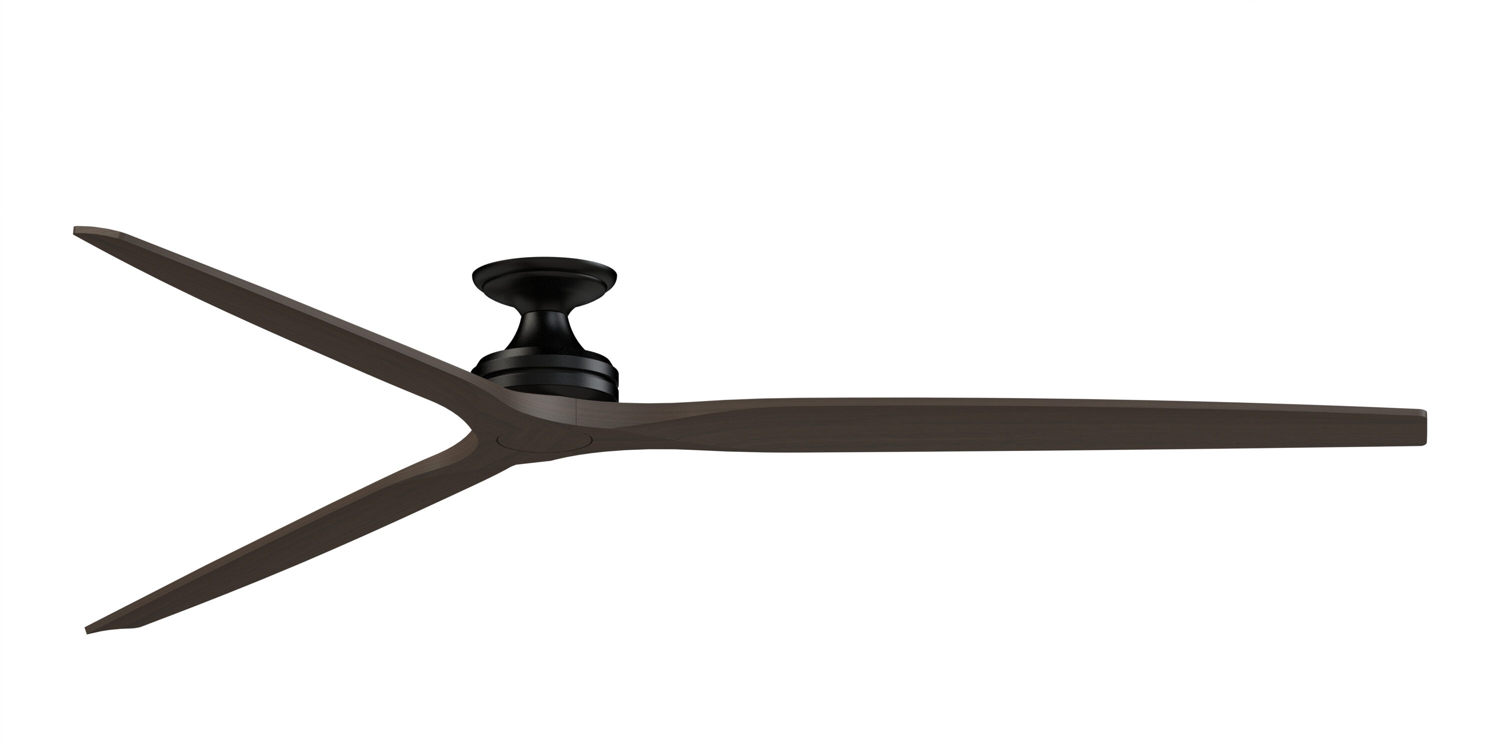Fanimation FPD6721BBL-96DWA-F Spitfire 96-in Outdoor Flush Mount Smart Black with Dark Walnut Blades Propeller Ceiling Fan Light Kit Compatible - Remote Included ( 3 -Blade )