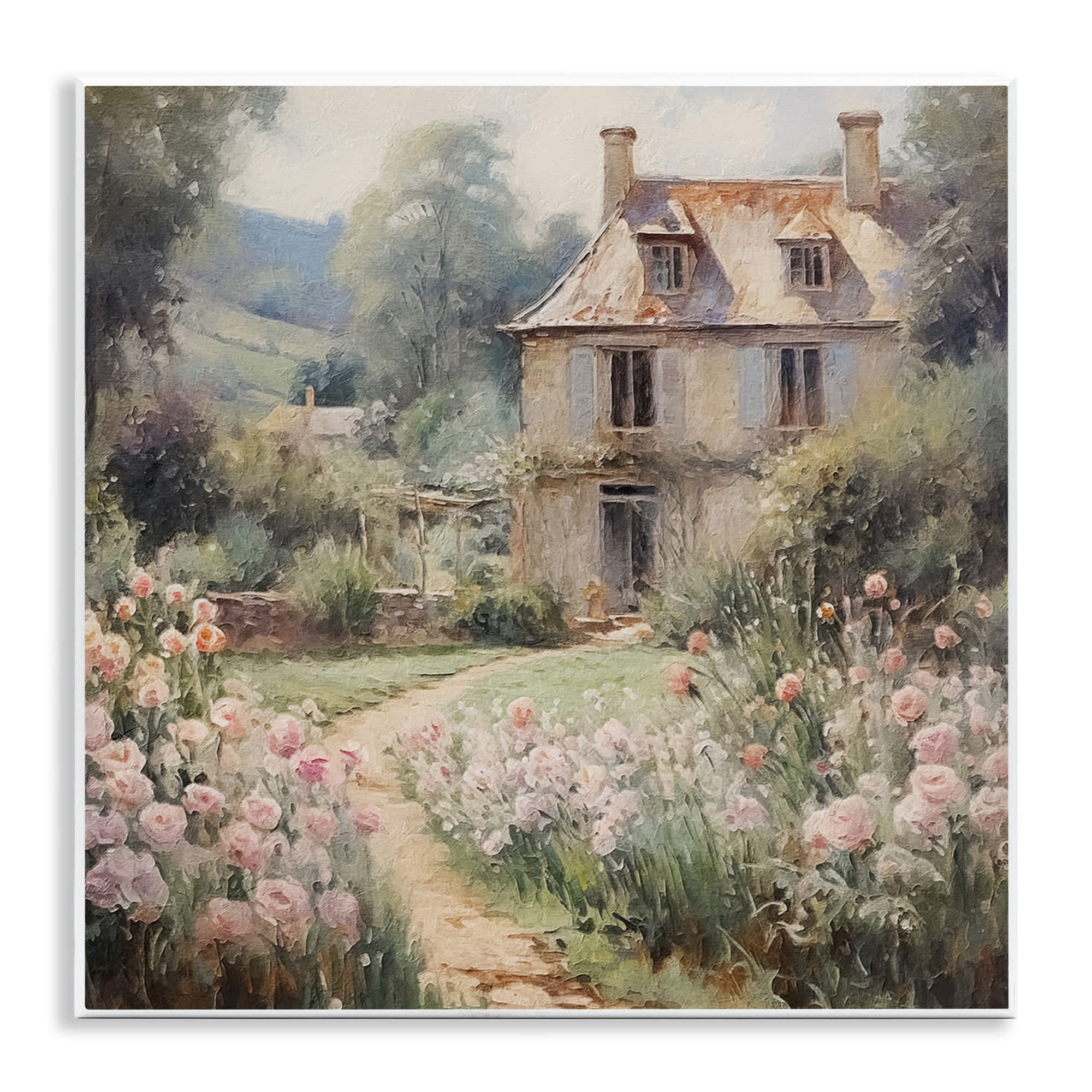 Stupell Industries - French Garden Cottage Wall Plaque Art 12 x 12