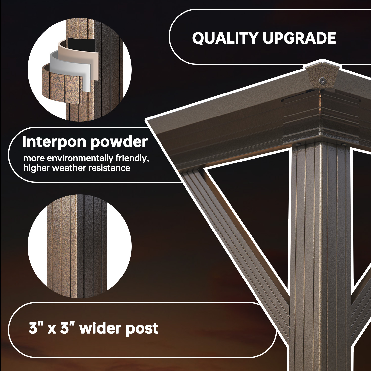 AOXUN G30021BR-1 Wood-Resin-Gazebos - View #6