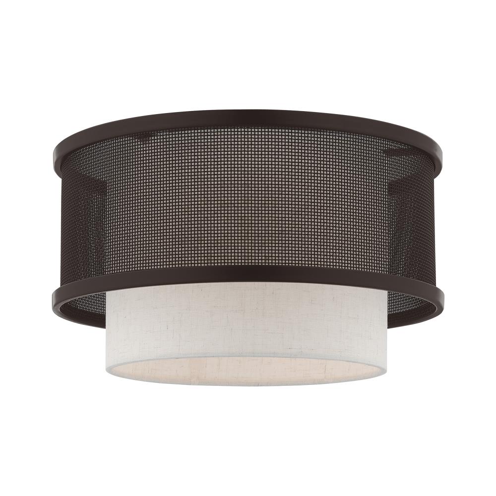 Livex Lighting 41207-07 Braddock 1-Light Bronze Flush Mount Light