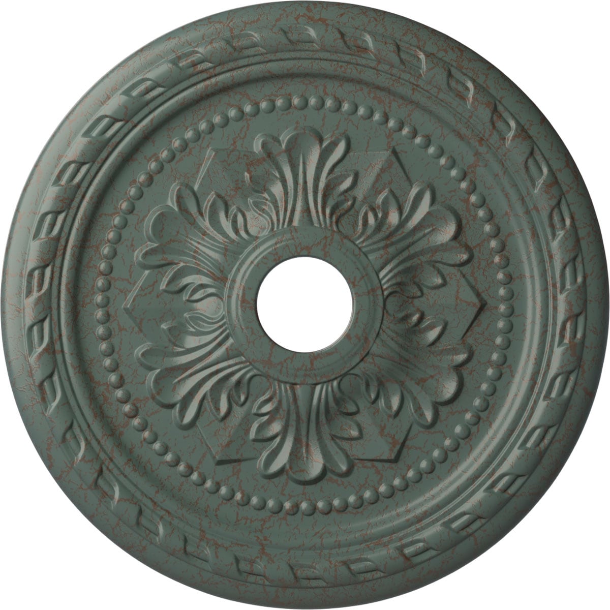 Ekena Millwork CM23PMCBC Palmetto 23.625-in W x 23.625-in L Painted Cloud Burst Crackle Polyurethane Whole Ceiling Medallion