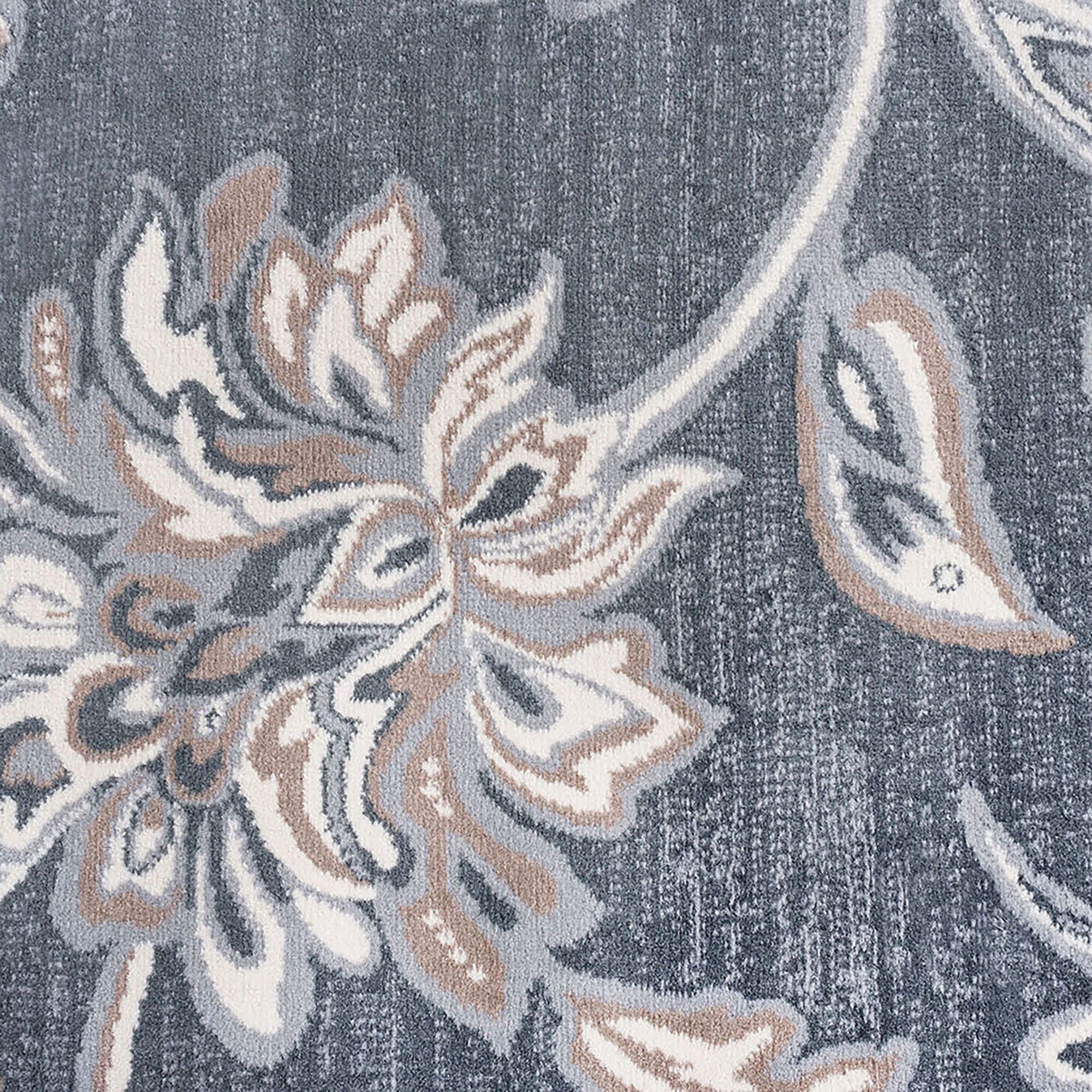 Tayse 2 x 3 Dark Gray Indoor Floral/Botanical Farmhouse/Cottage Throw Rug  in the Rugs department at