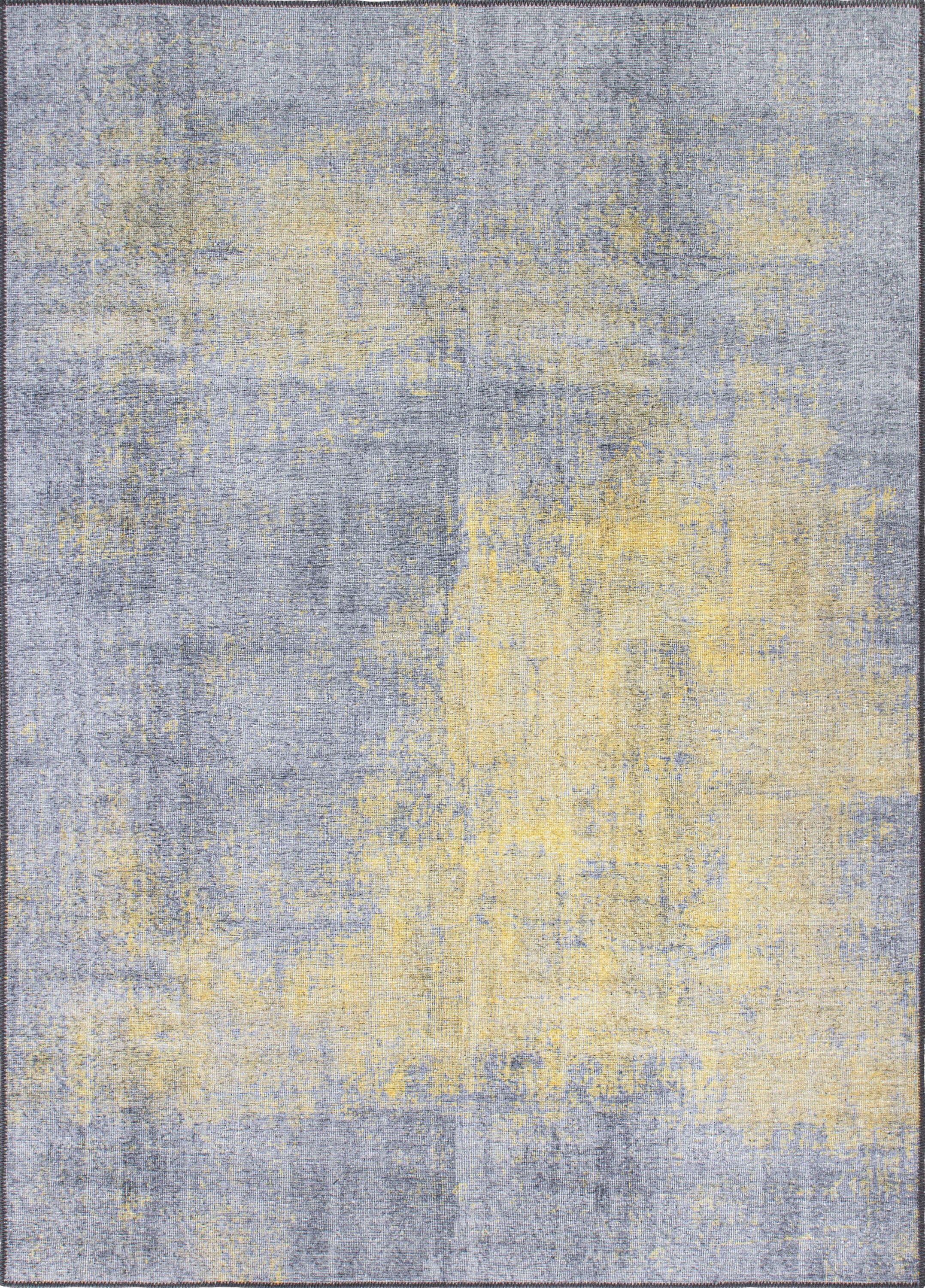 World Rug Gallery 5074YELLOW8X10 Somerville 8 x 10 (ft) Loomed Polyester Yellow Rectangular Indoor Abstract Vintage Machine washable Area rug